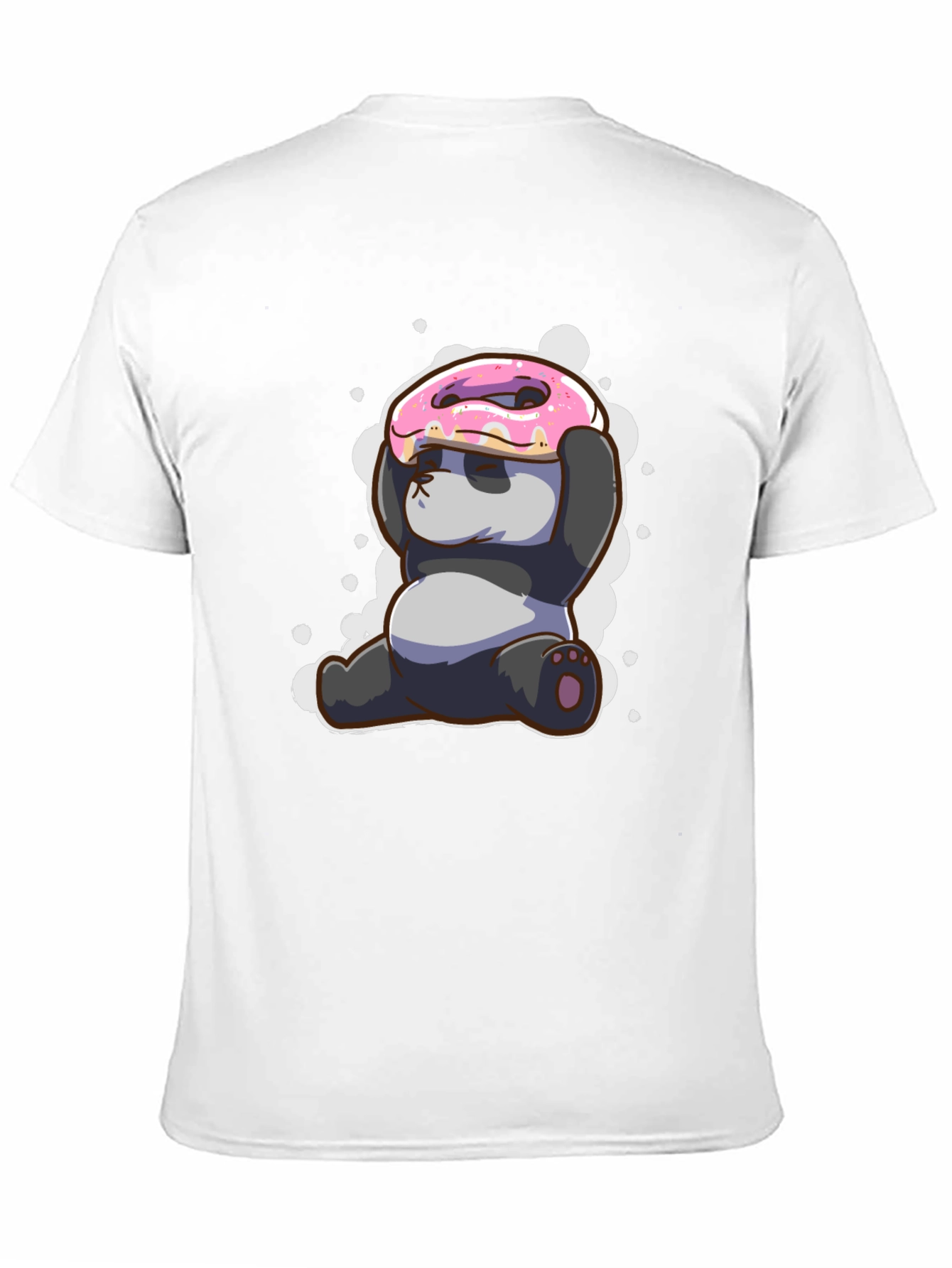 Black Funny Panda Donut T-Shirt - Cute Cartoon Tee view 11