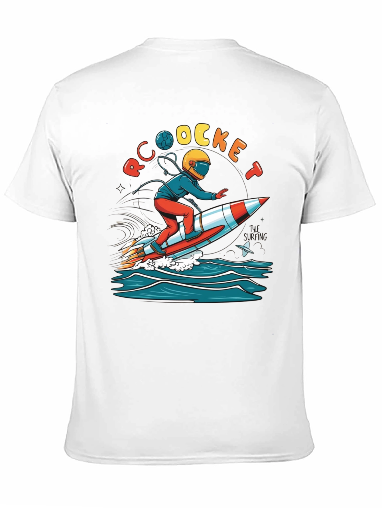 Black Rocket Surfing T-Shirt - Unique Graphic Tee view 11