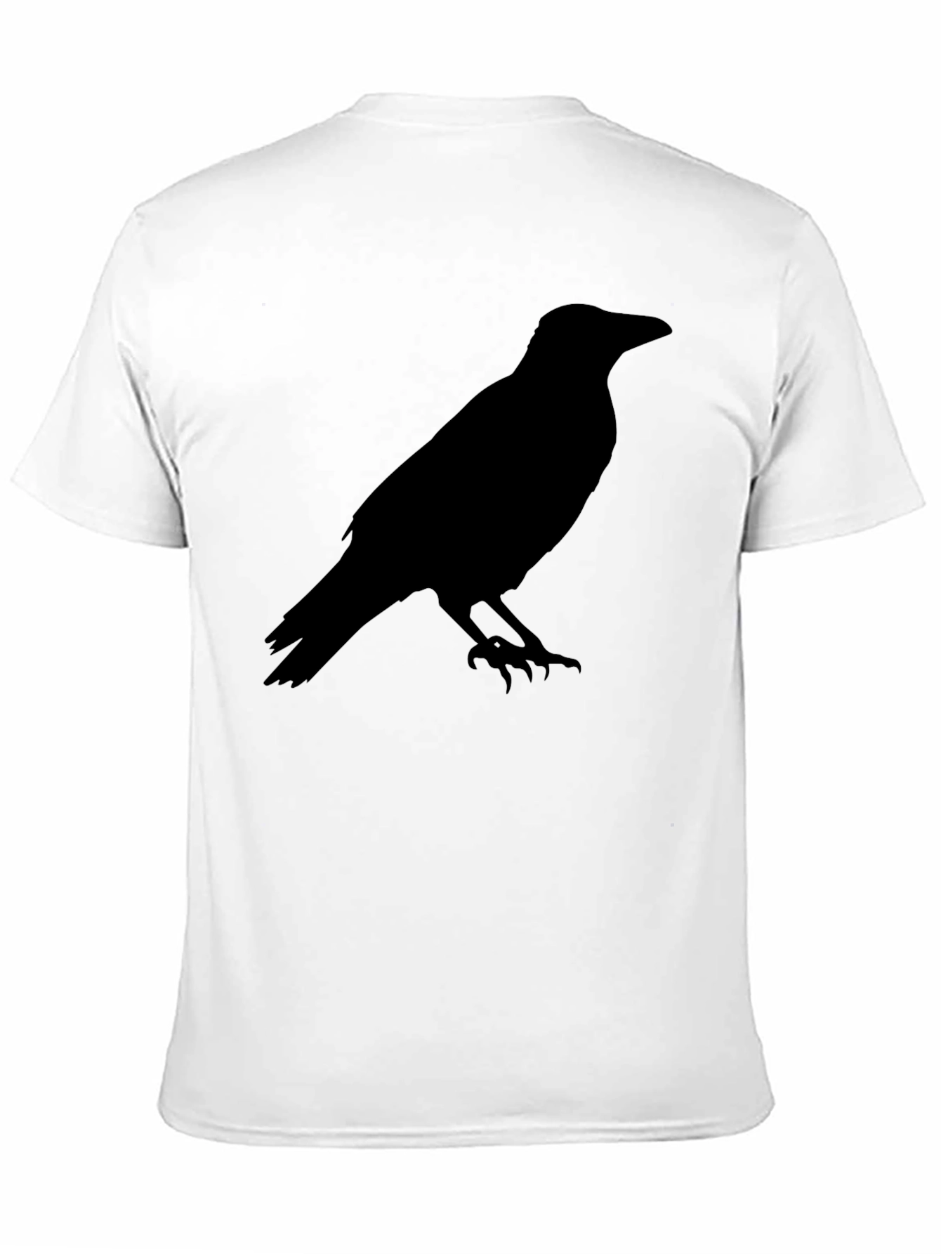 Black Raven Silhouette Graphic Tee - Black Cotton T-Shirt view 11