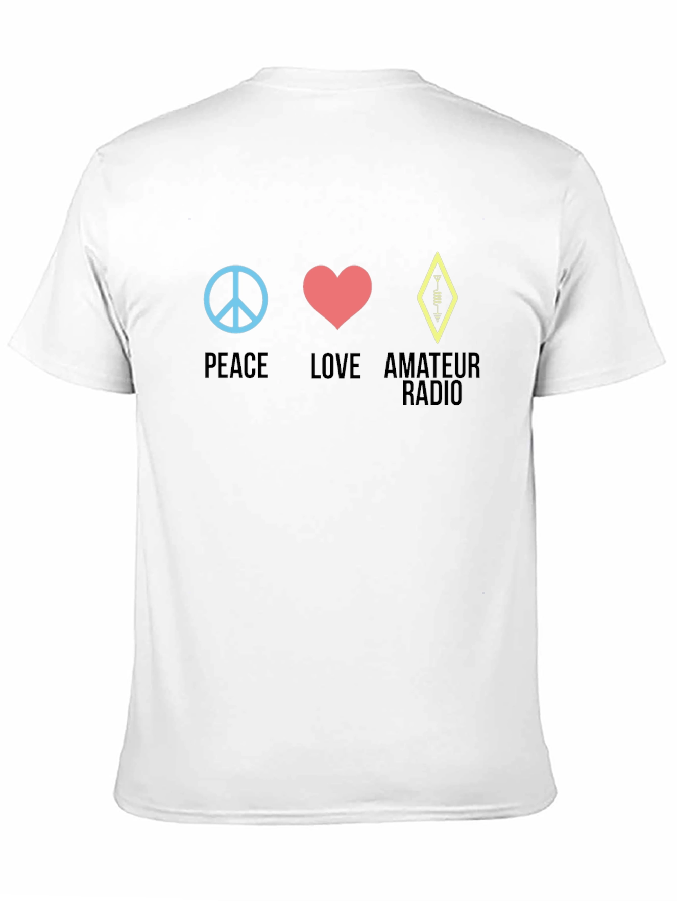 Black Peace Love Amateur Radio T-Shirt - Black view 11