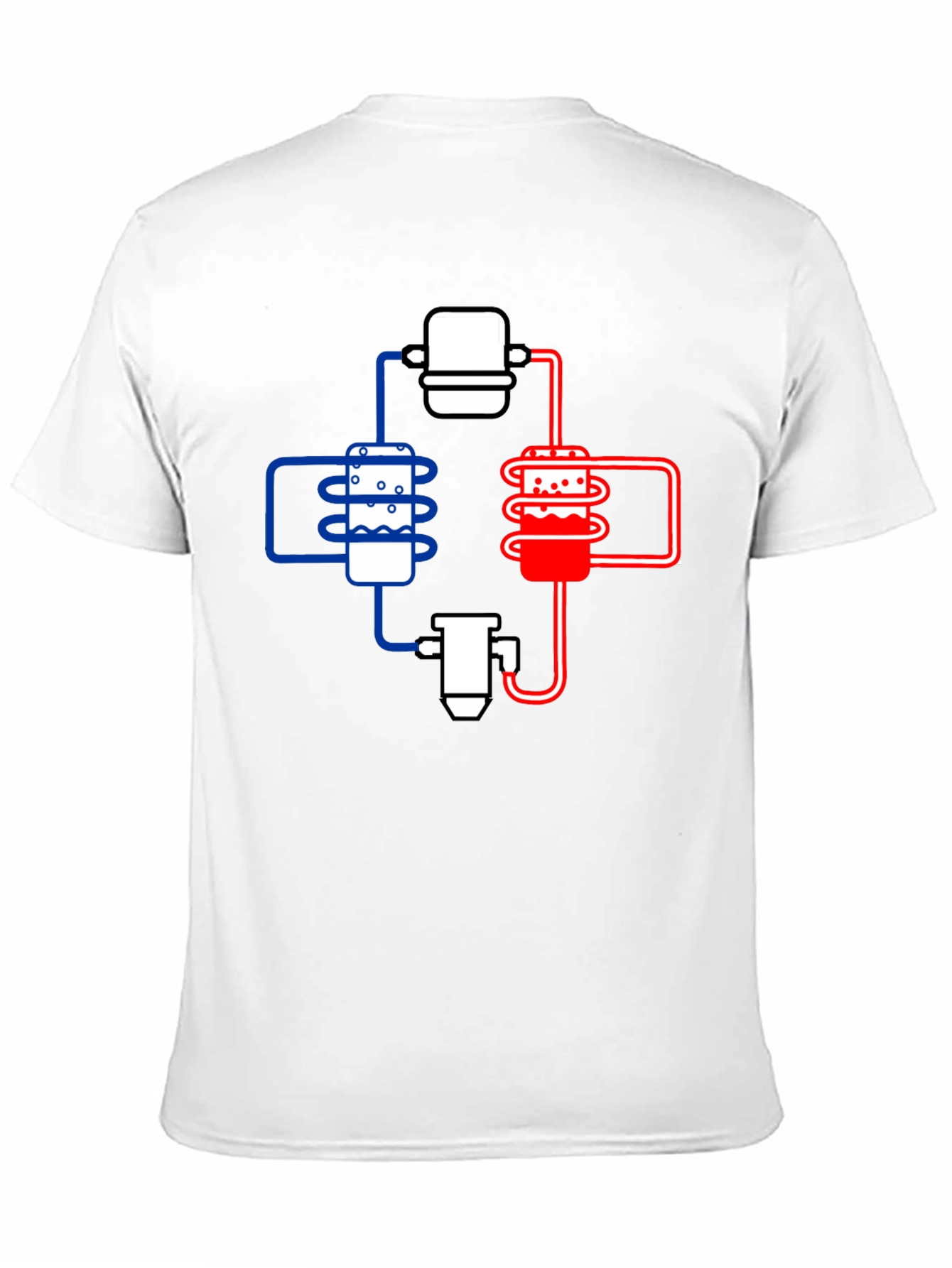 Black Cooling System Diagram Black T-Shirt view 11