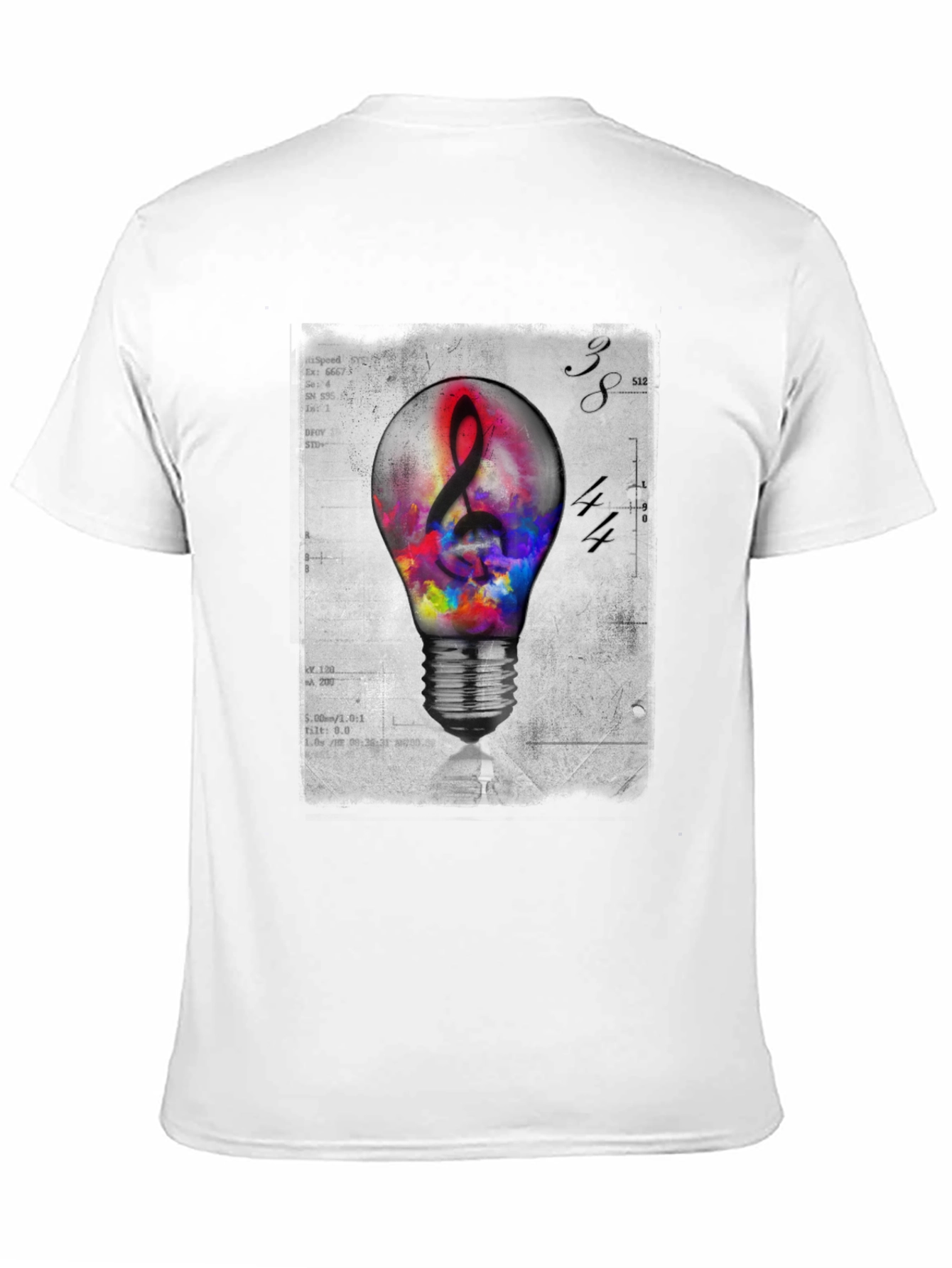 Black Treble Clef Lightbulb Graphic T-Shirt view 11