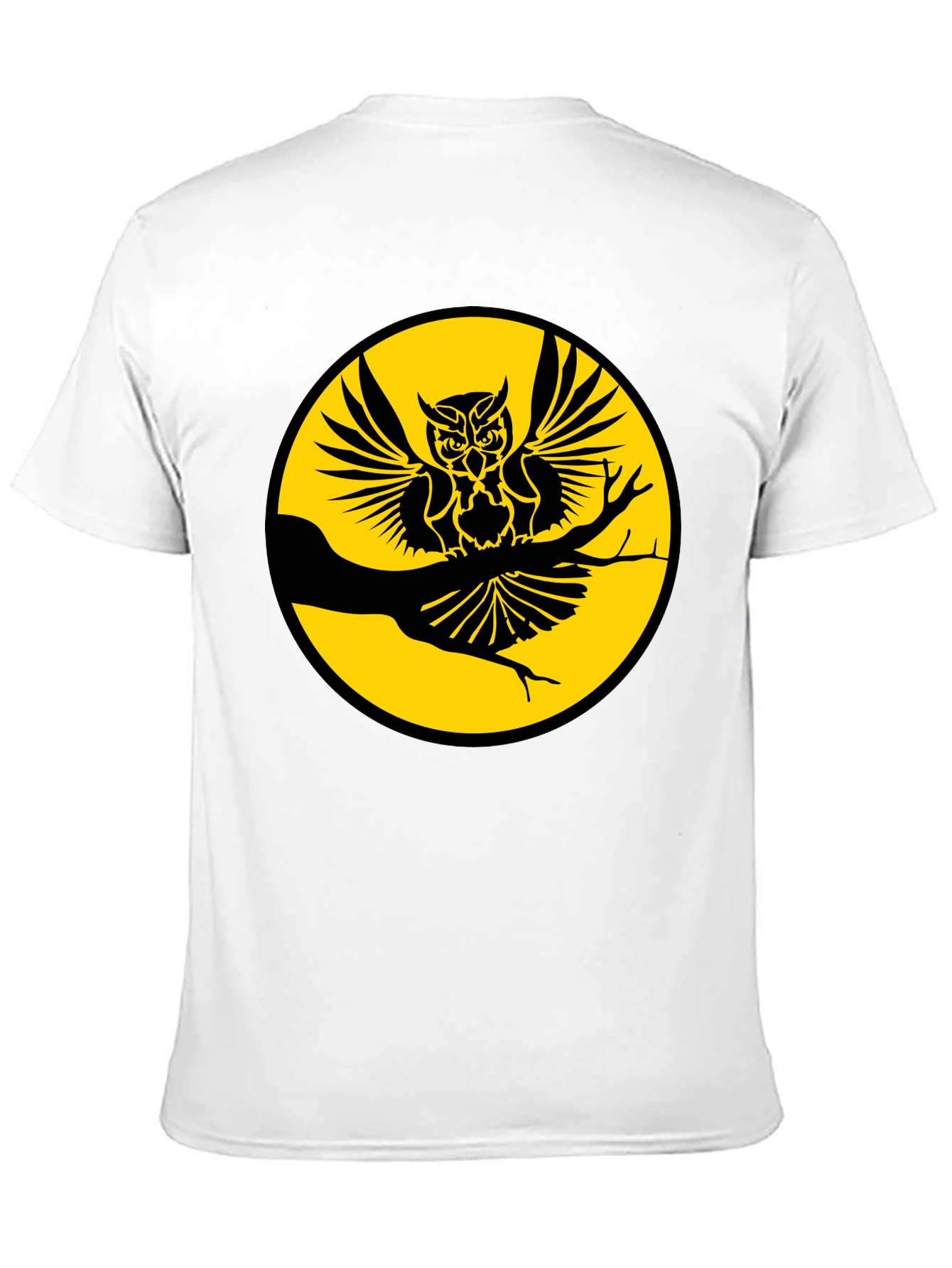 Black Owl on Branch Graphic Tee - Men's Black T-Shirt view 11