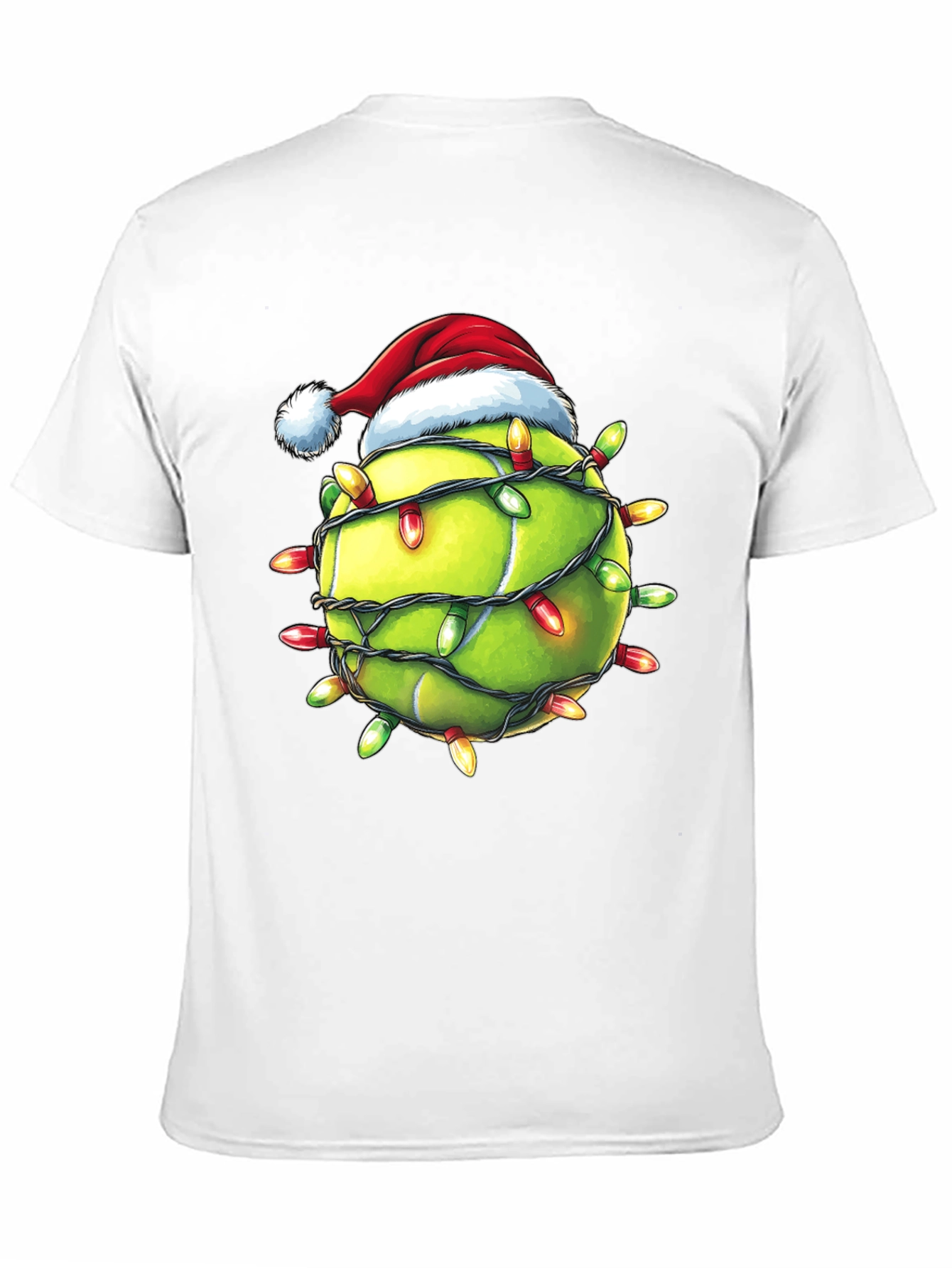 Black Festive Tennis Christmas T-Shirt view 11