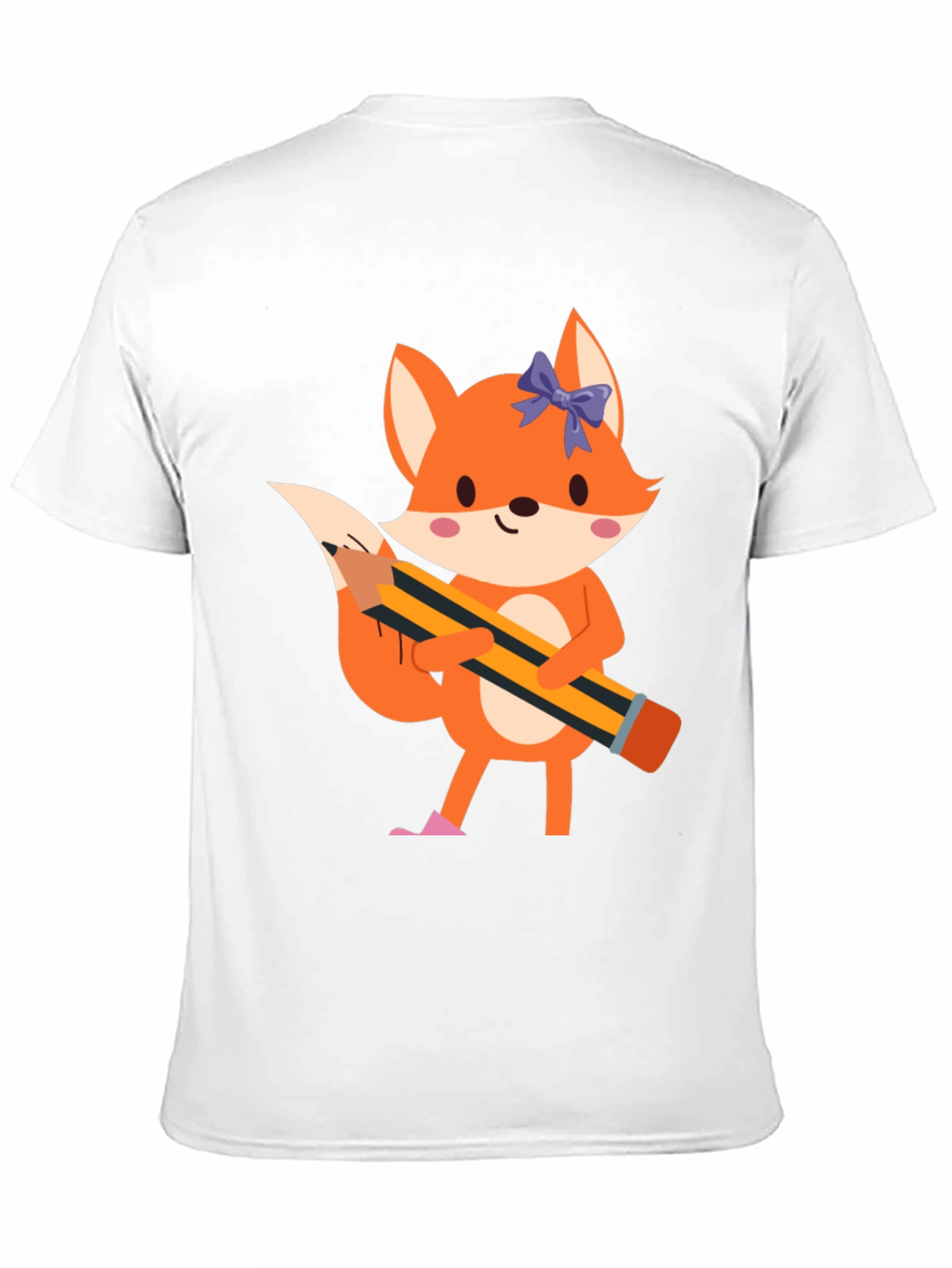 Black Fox with Pencil Graphic Tee - Black view 11