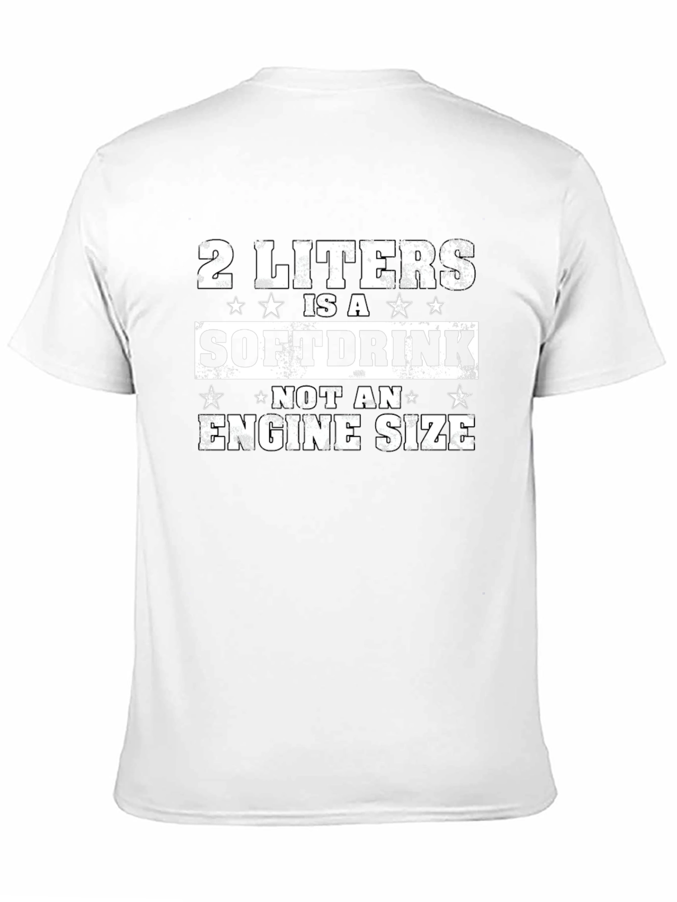Black 2 Liters Soft Drink Engine Size Funny T-Shirt view 11
