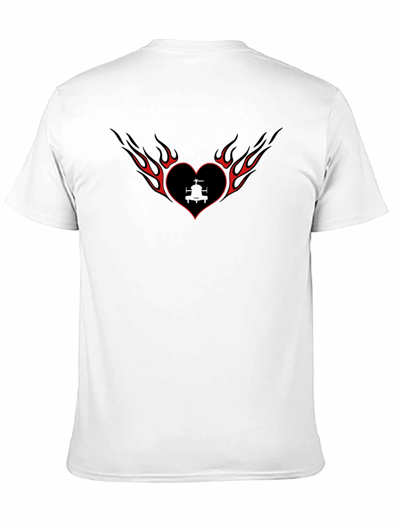 Black Flaming Heart Graphic Tee - Black view 11