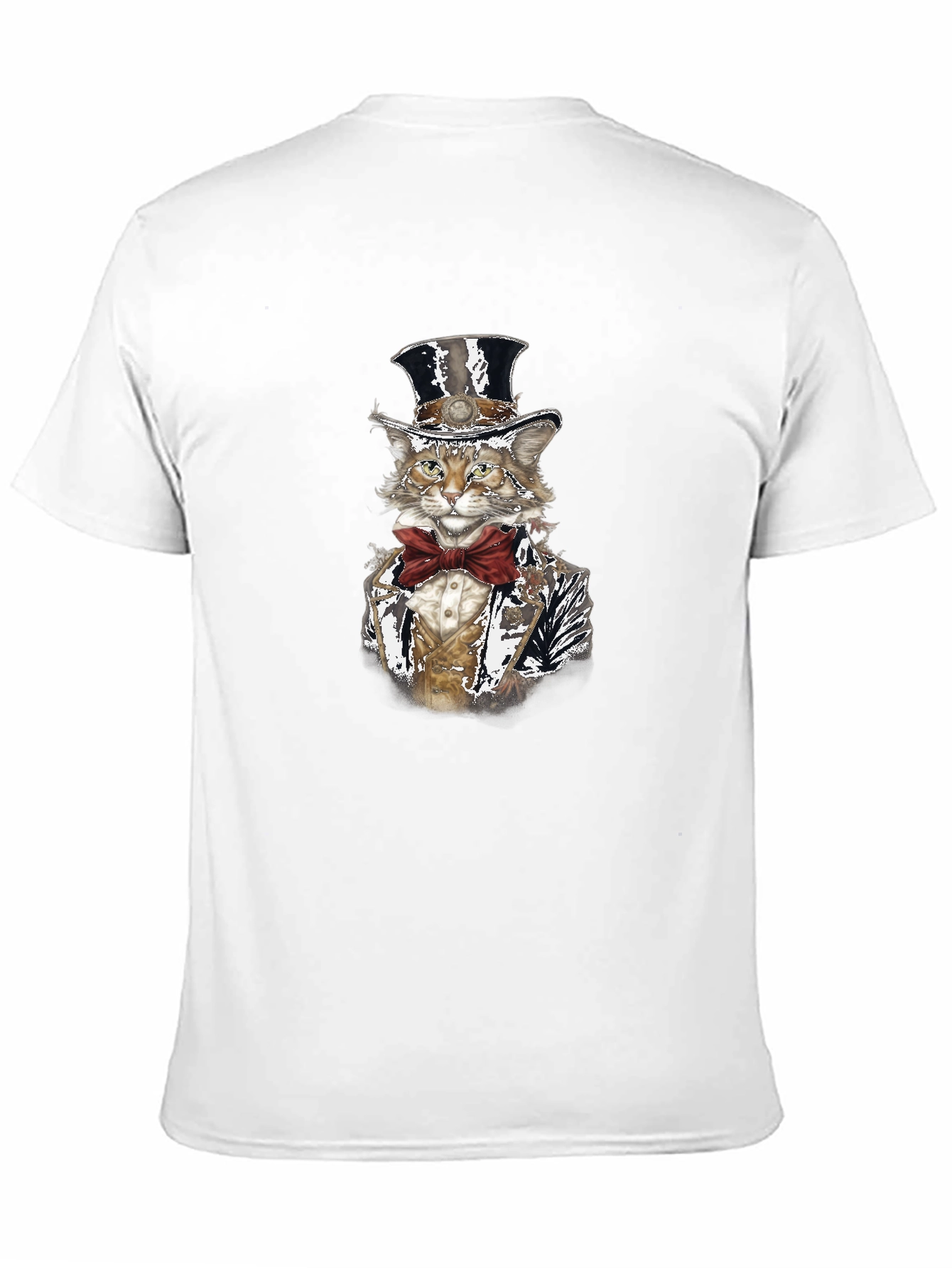 Black Gentleman Cat T-Shirt - Top Hat & Bowtie view 11