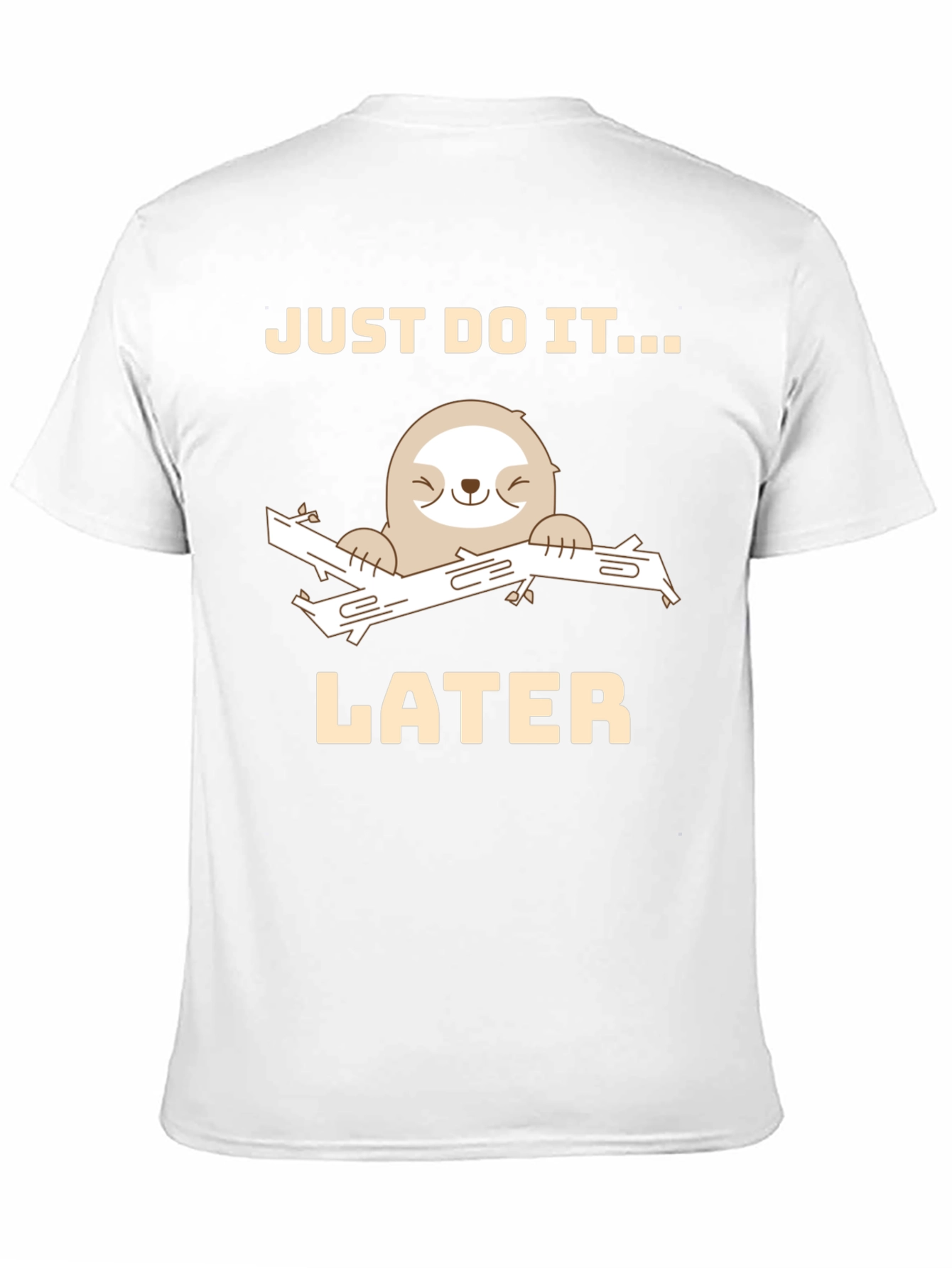 Black Just Do It Later Sloth Graphic Tee - Funny Relaxed T-Shirt view 11