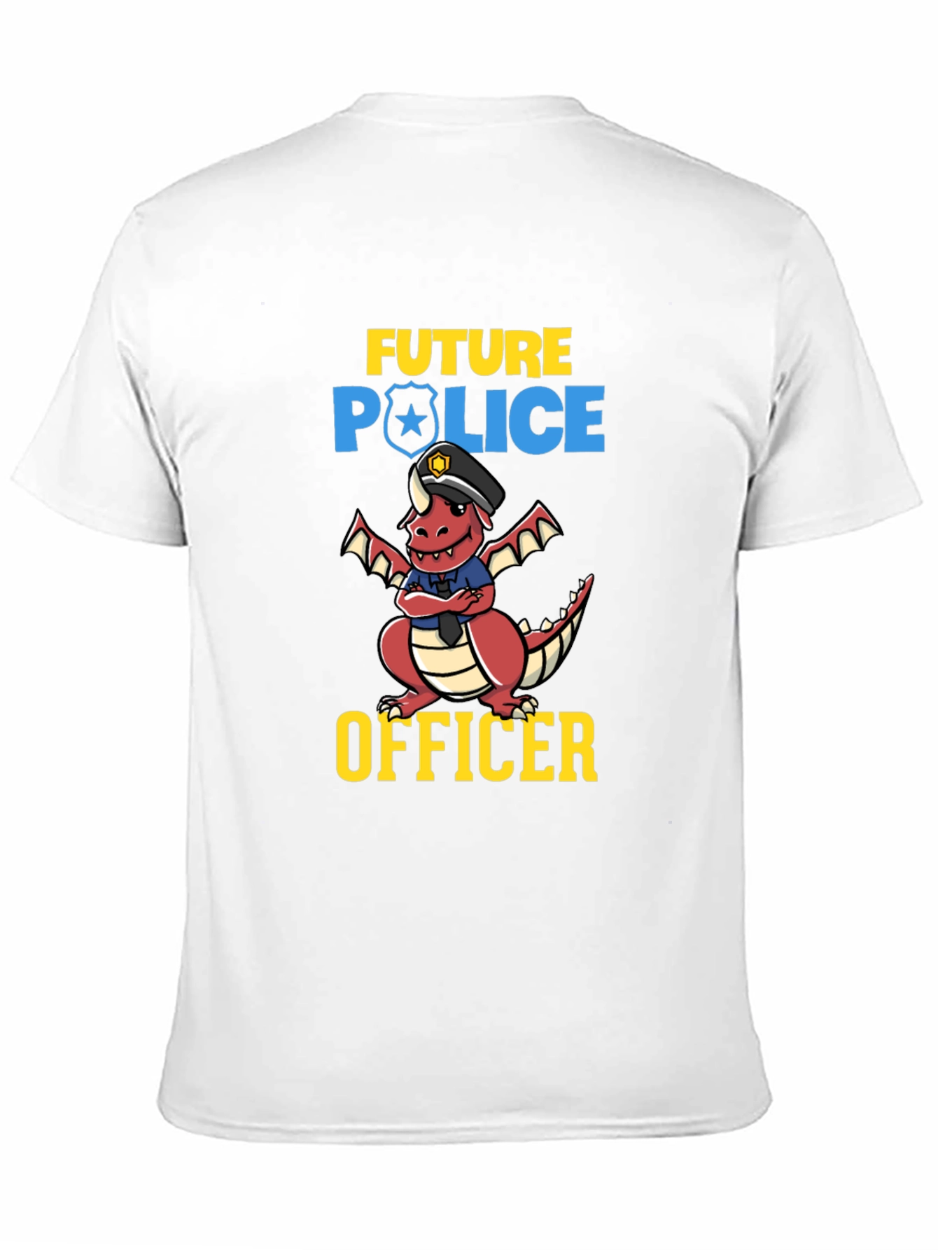 Black Future Police Officer Dragon T-Shirt view 11