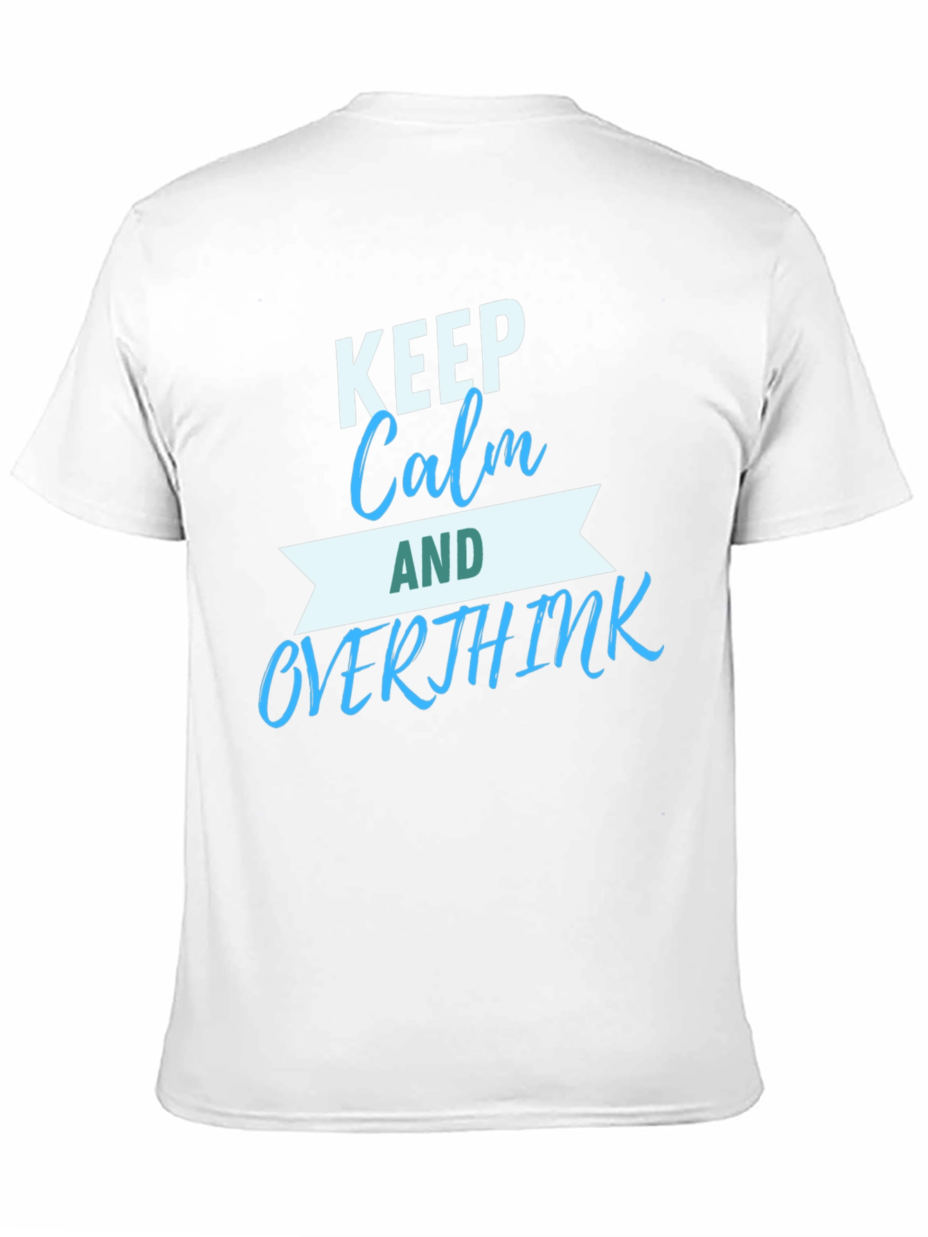 Black Keep Calm & Overthink T-Shirt - Men's Black Graphic Tee view 11