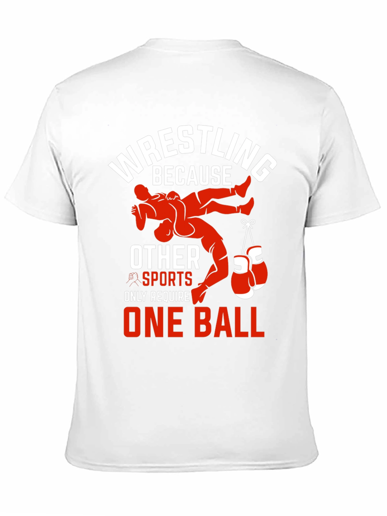 Black Wrestling T-Shirt - One Ball Funny Tee view 11