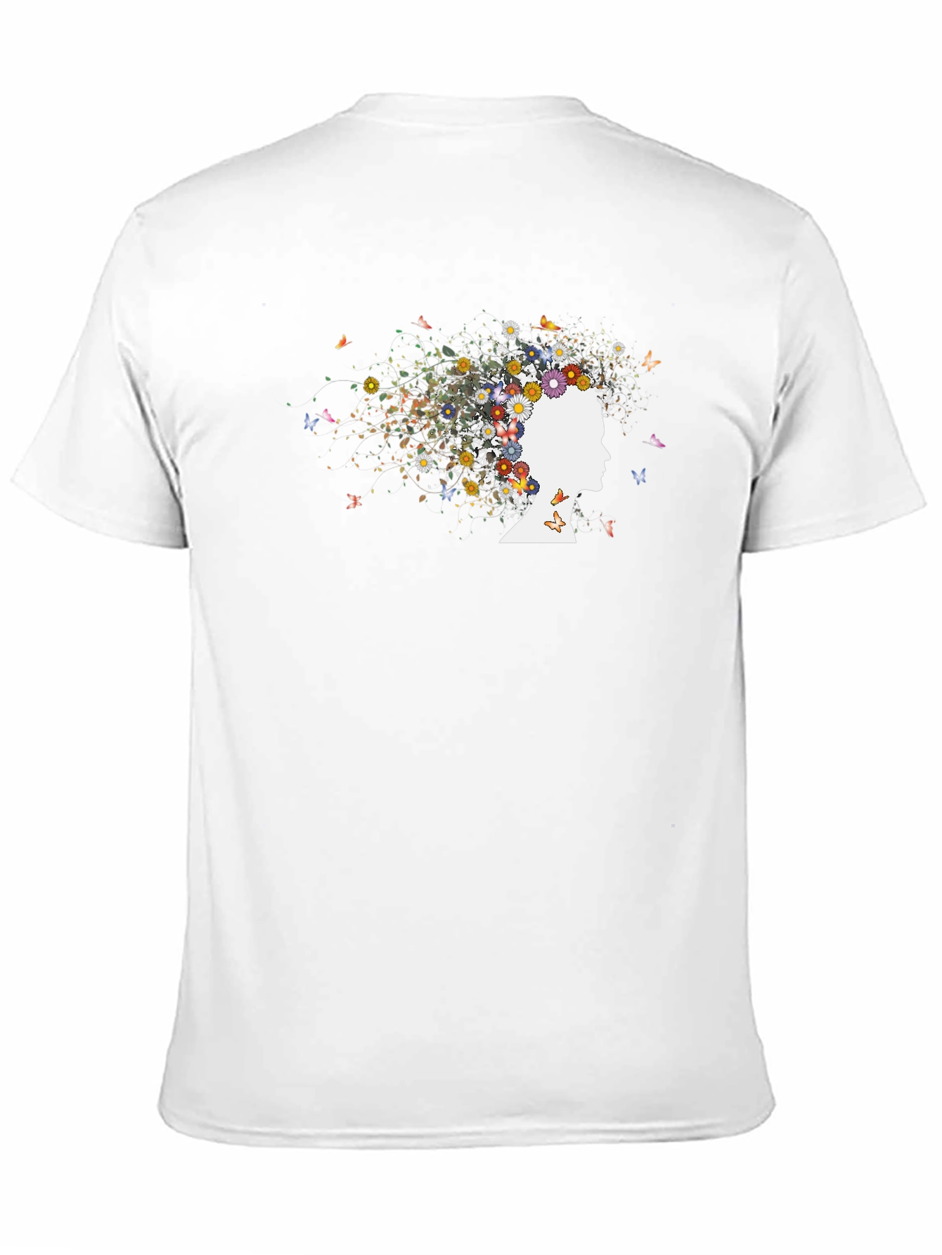 Black Floral Mind T-Shirt - Nature Inspired Graphic Tee view 11