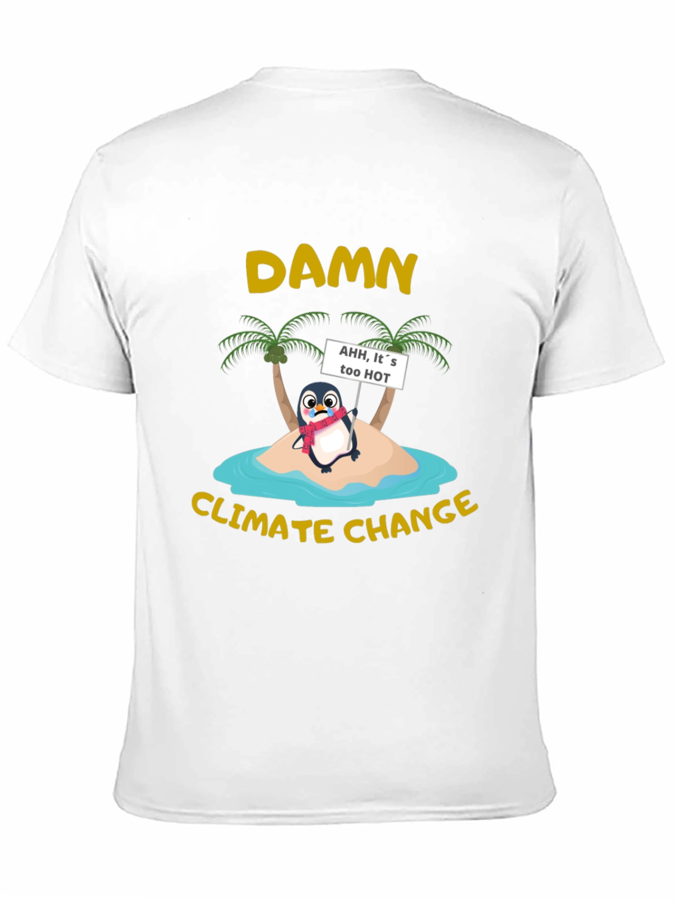 Black Damn Climate Change Penguin Graphic Tee view 11