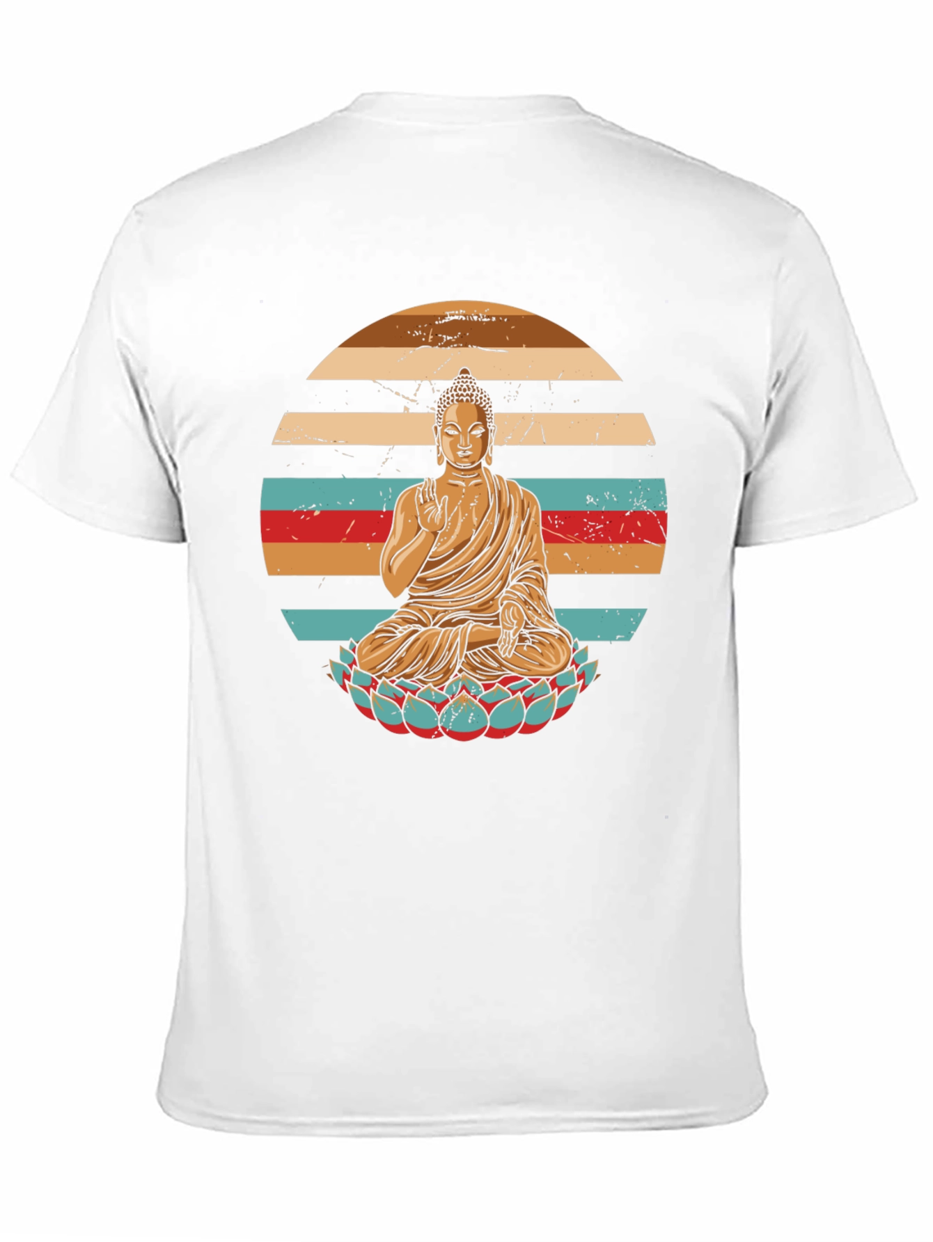 Black Retro Buddha Graphic T-Shirt view 11
