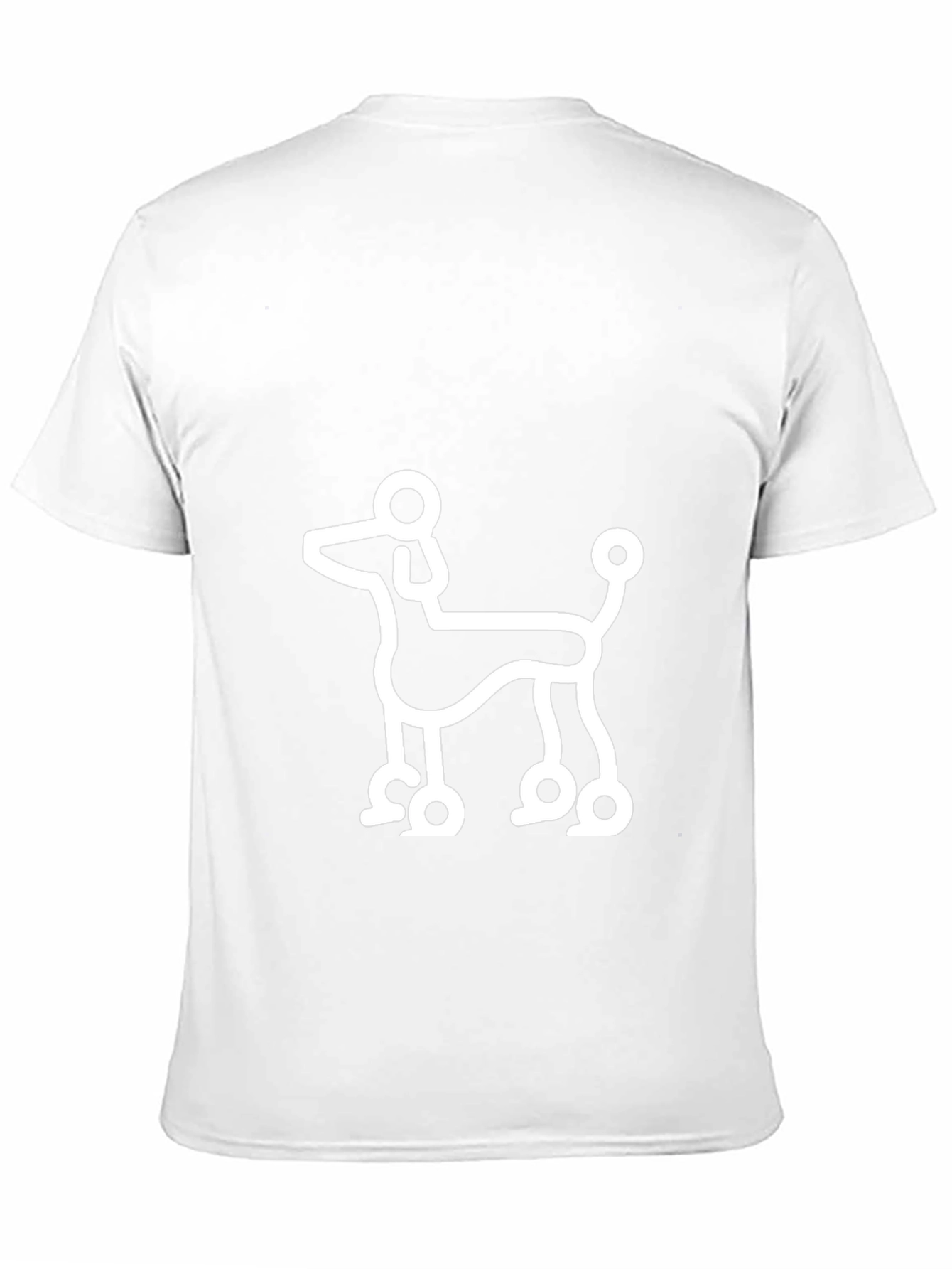 Black Poodle Outline Black T-Shirt view 11