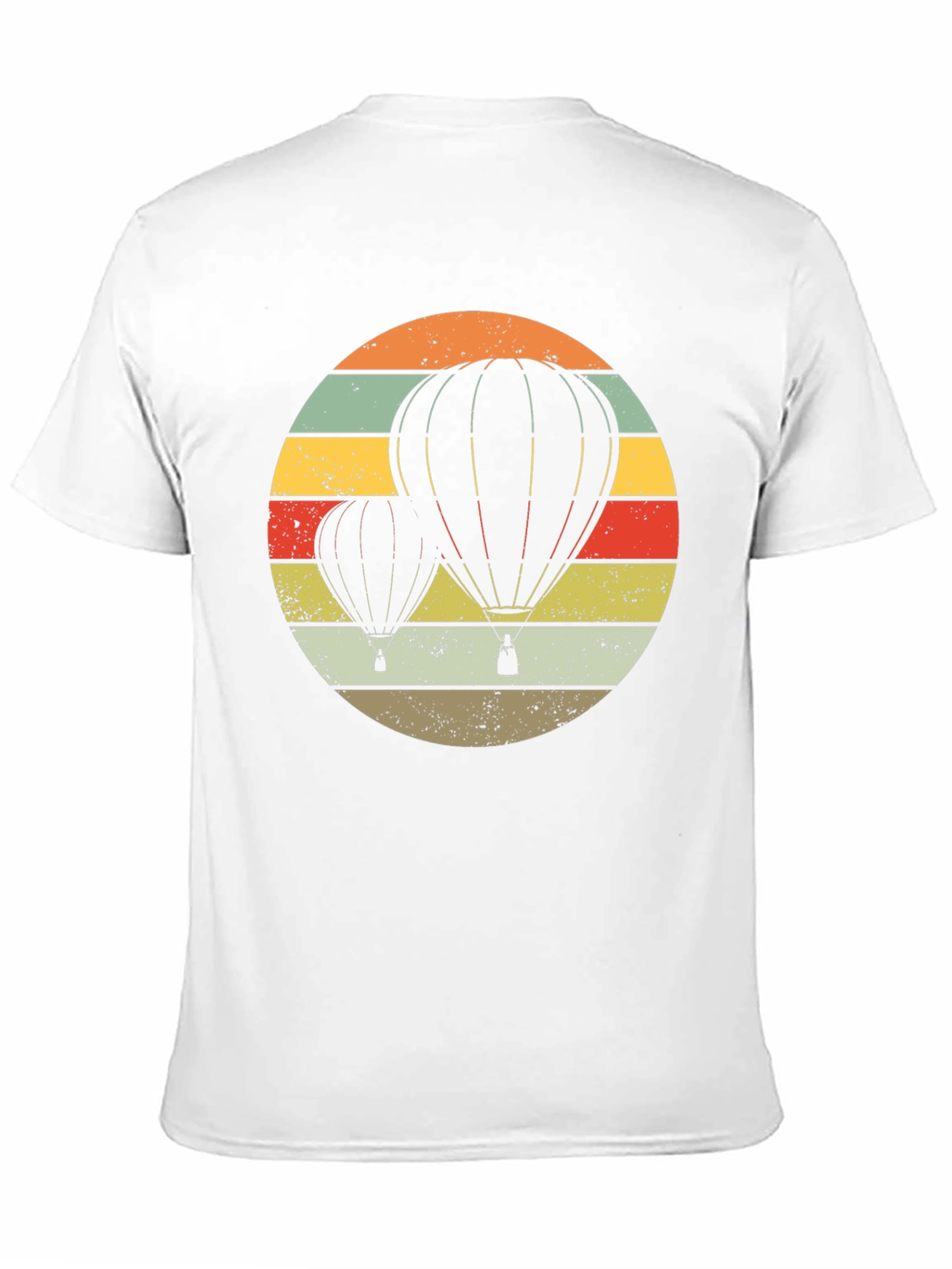 Black Retro Hot Air Balloon Graphic Tee - Vintage Style view 11