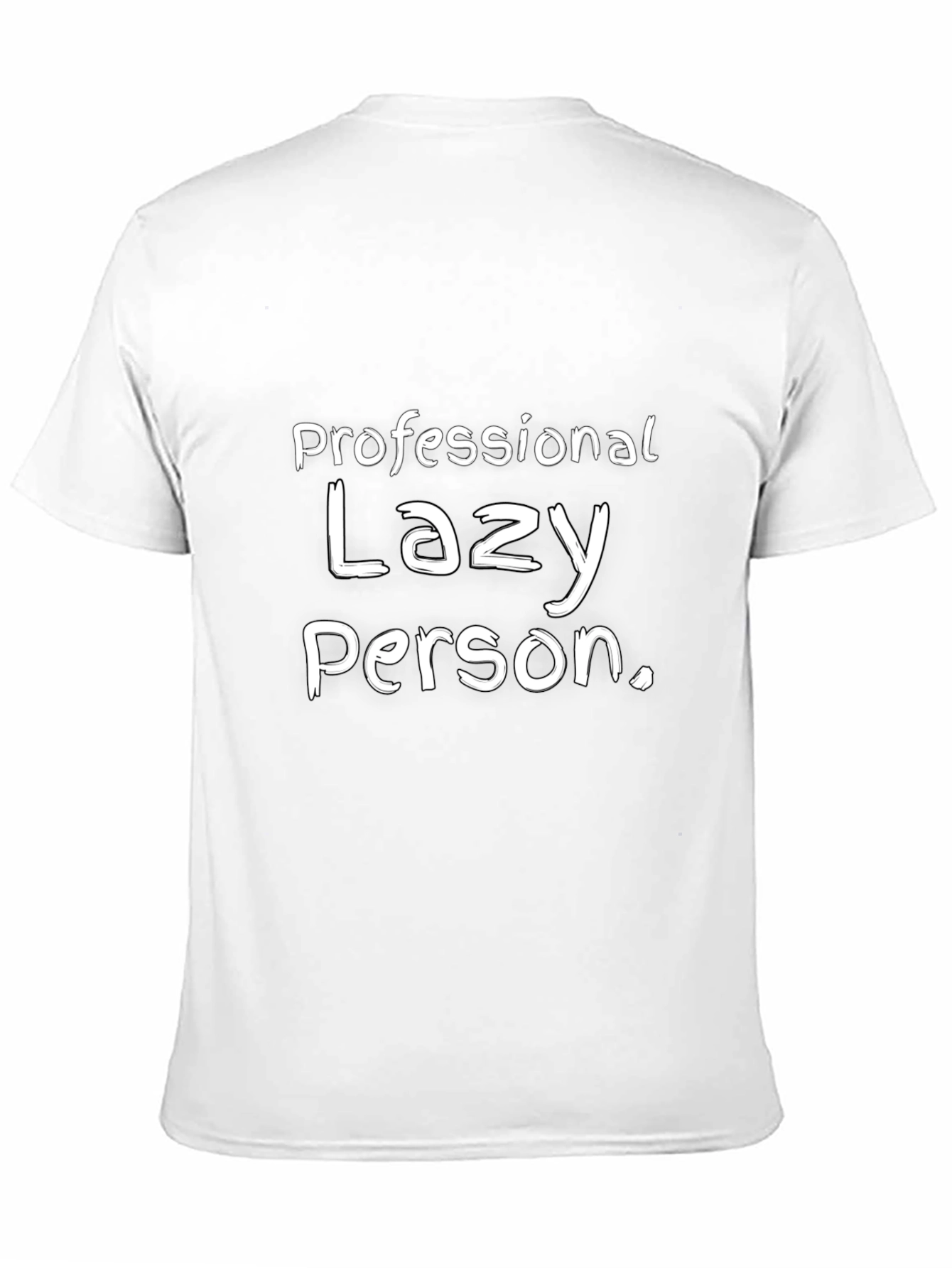 Black Funny "Lazy Person" Graphic T-Shirt view 11