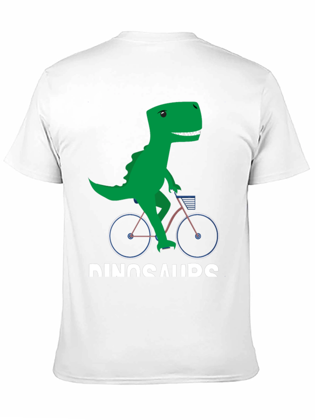 Black Dinosaur Riding Bike Graphic T-Shirt view 11
