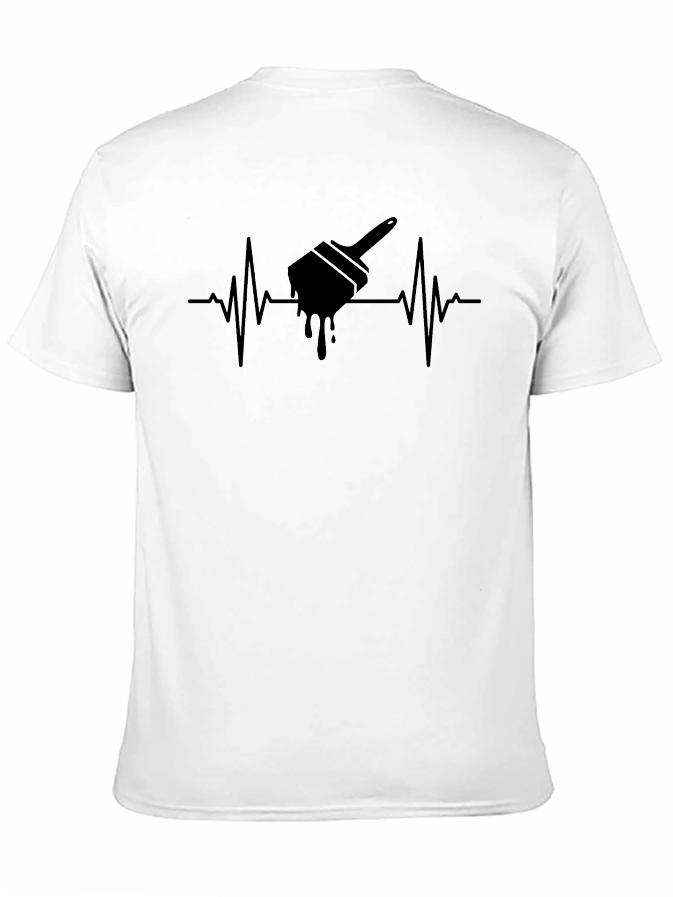 Black Painter's Pulse T-Shirt - Artistic Heartbeat Design view 11