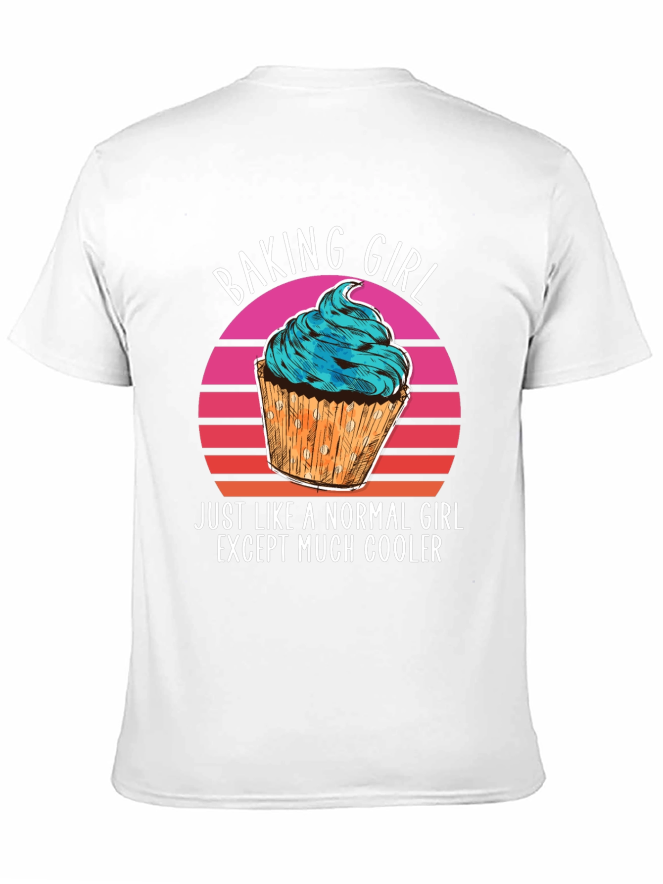 Black Baking Girl T-Shirt - Cool Cupcake Design view 11