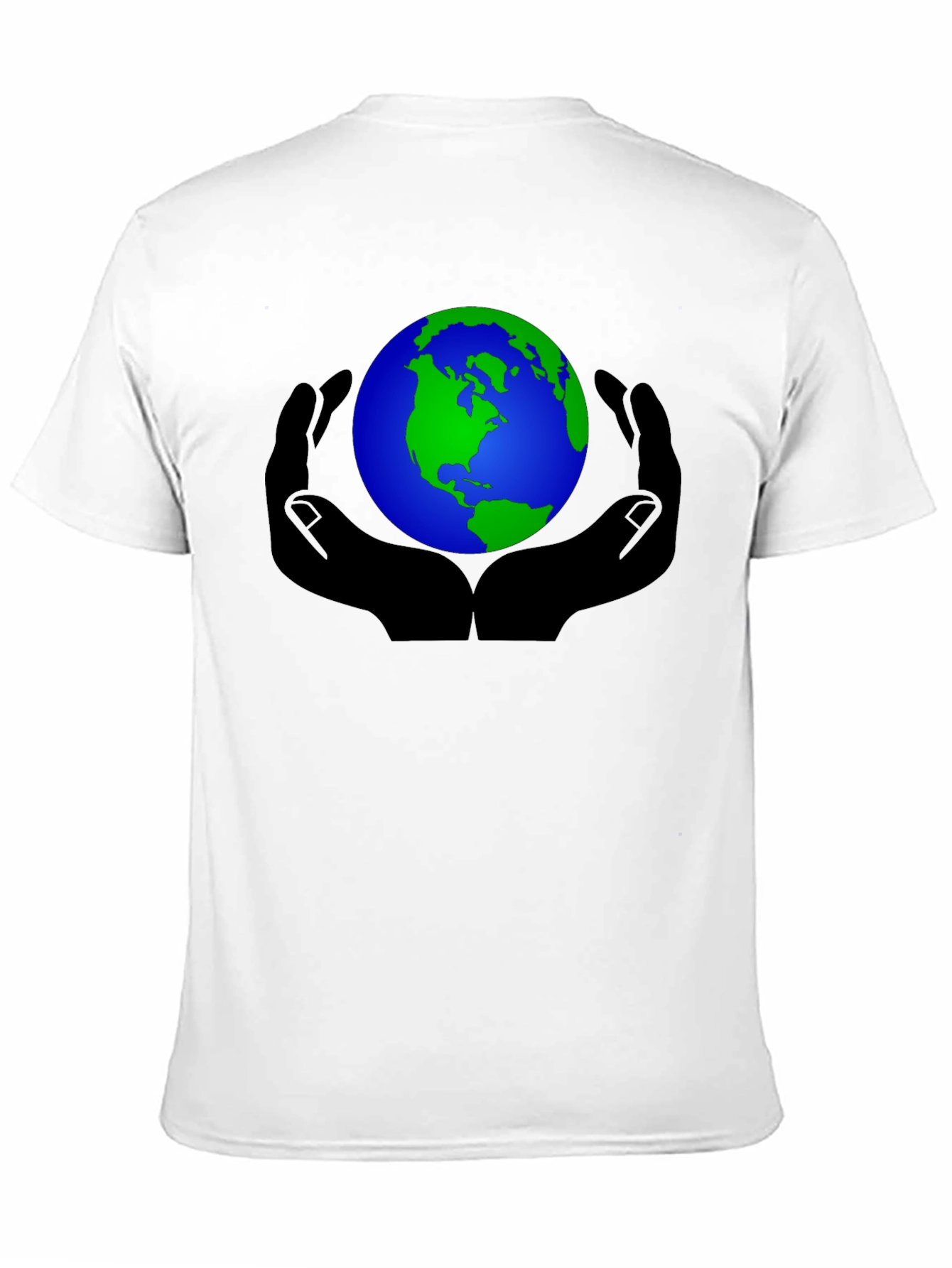 Black Earth in Hands Graphic Black T-Shirt view 11