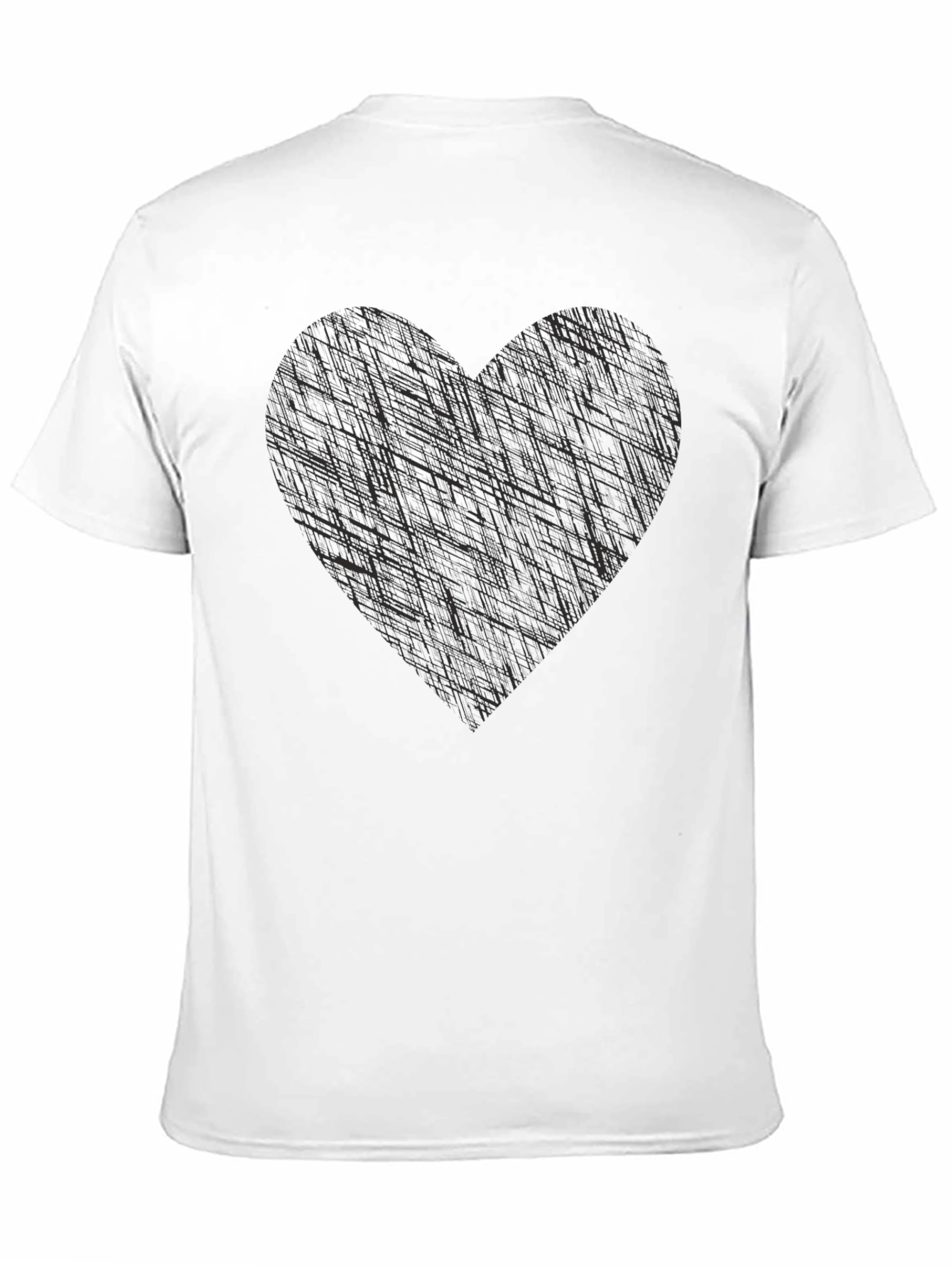 Black Abstract Heart Graphic Tee - Soft Cotton Blend view 11