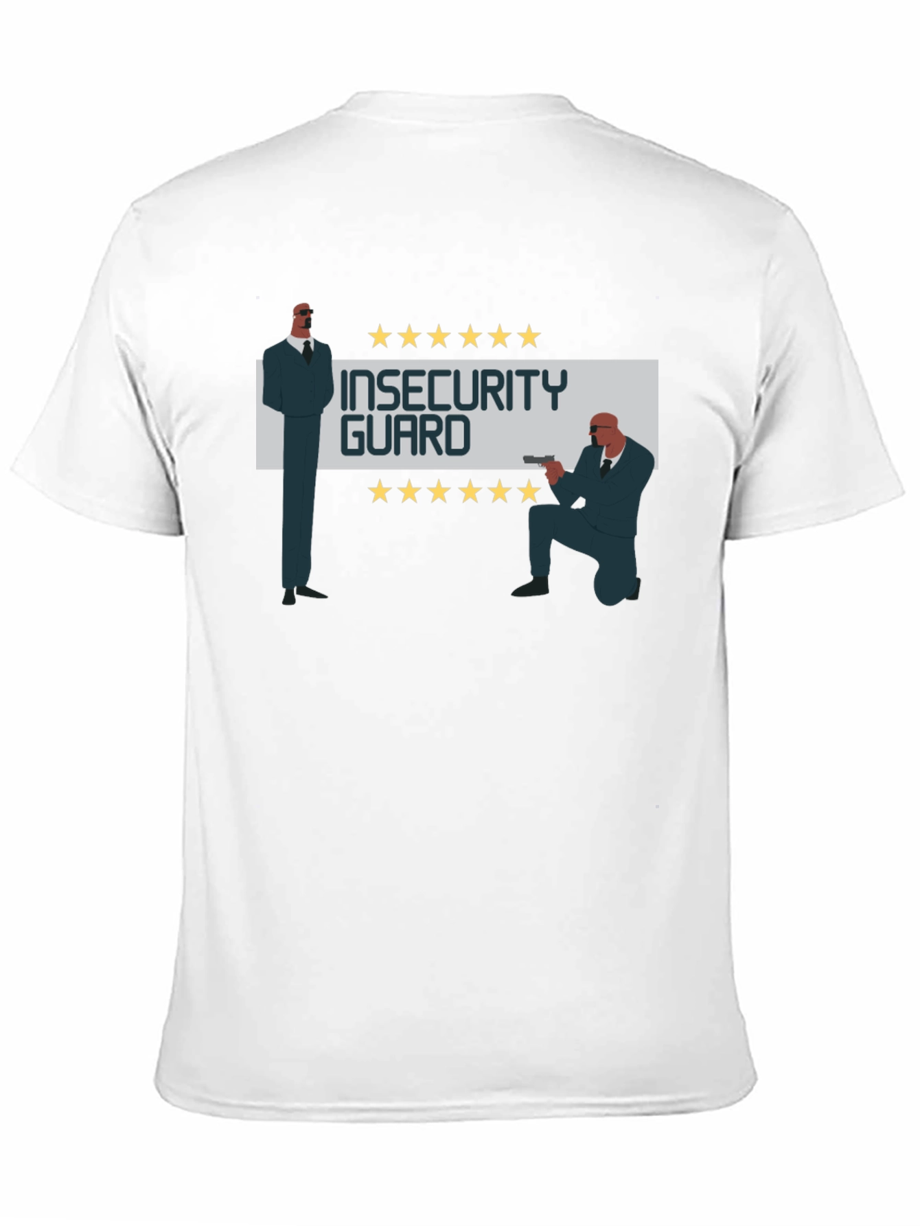 Black Insecurity Guard Graphic Tee - Funny Men's T-Shirt view 11