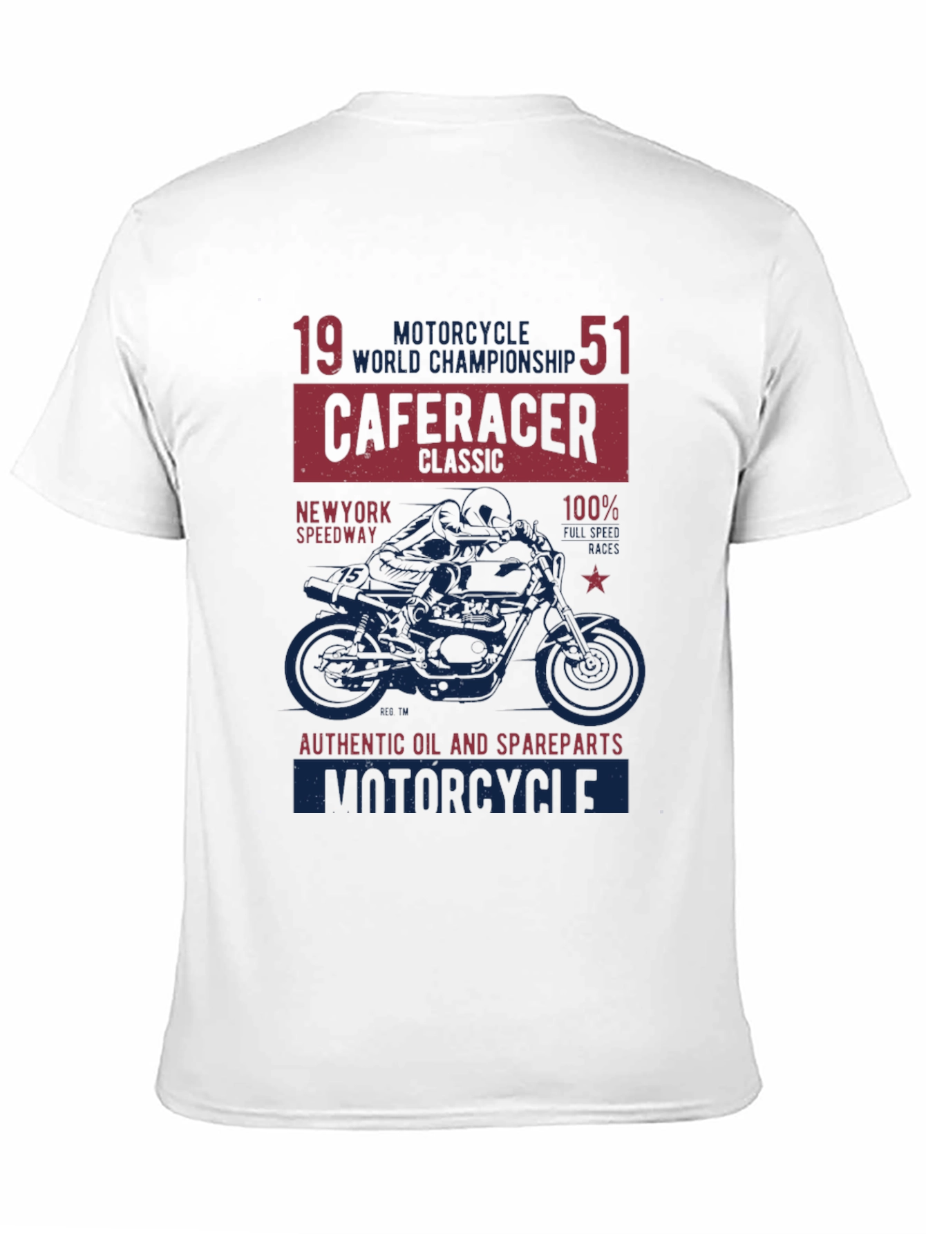 Black Cafe Racer Motorcycle Graphic T-Shirt view 11