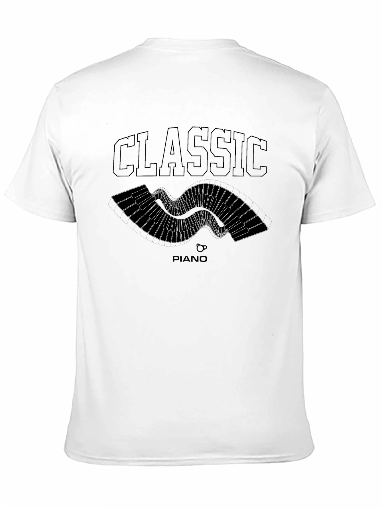 Black Classic Piano T-Shirt - Musical Style view 11
