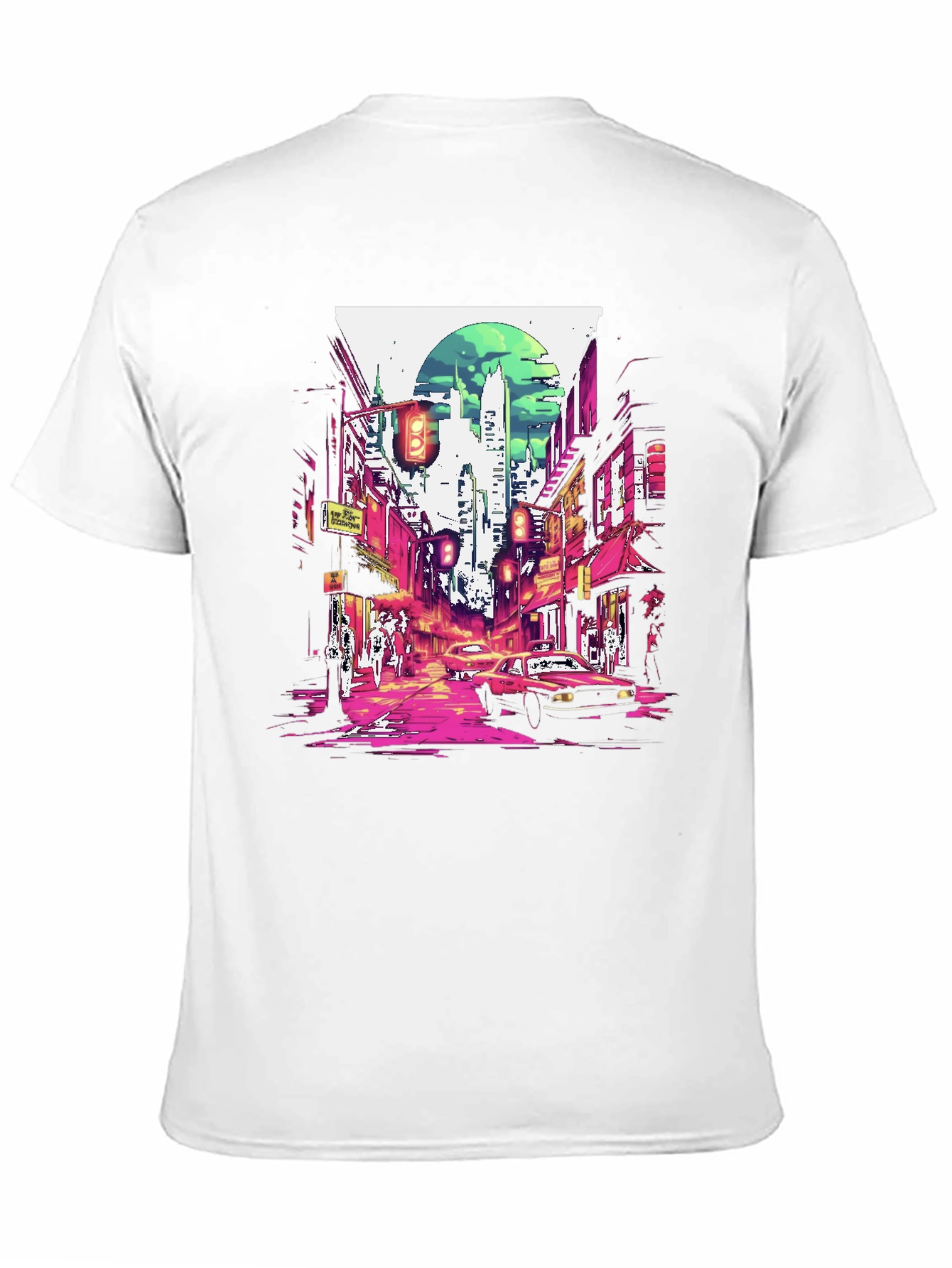 Black Retro Cityscape T-Shirt - Stylish Urban Design view 11