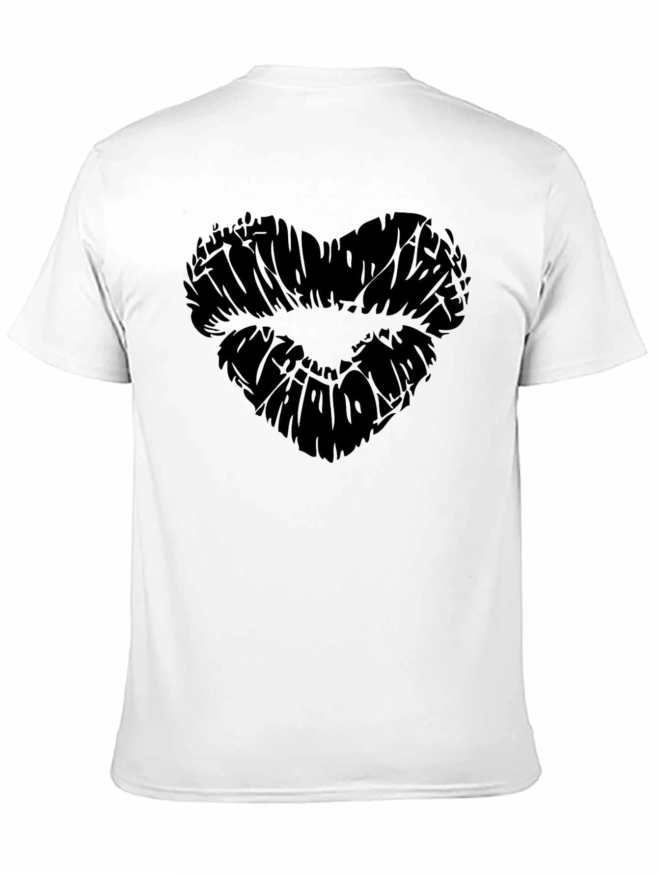 Black Heart Lips Graphic Black T-Shirt for Men view 11