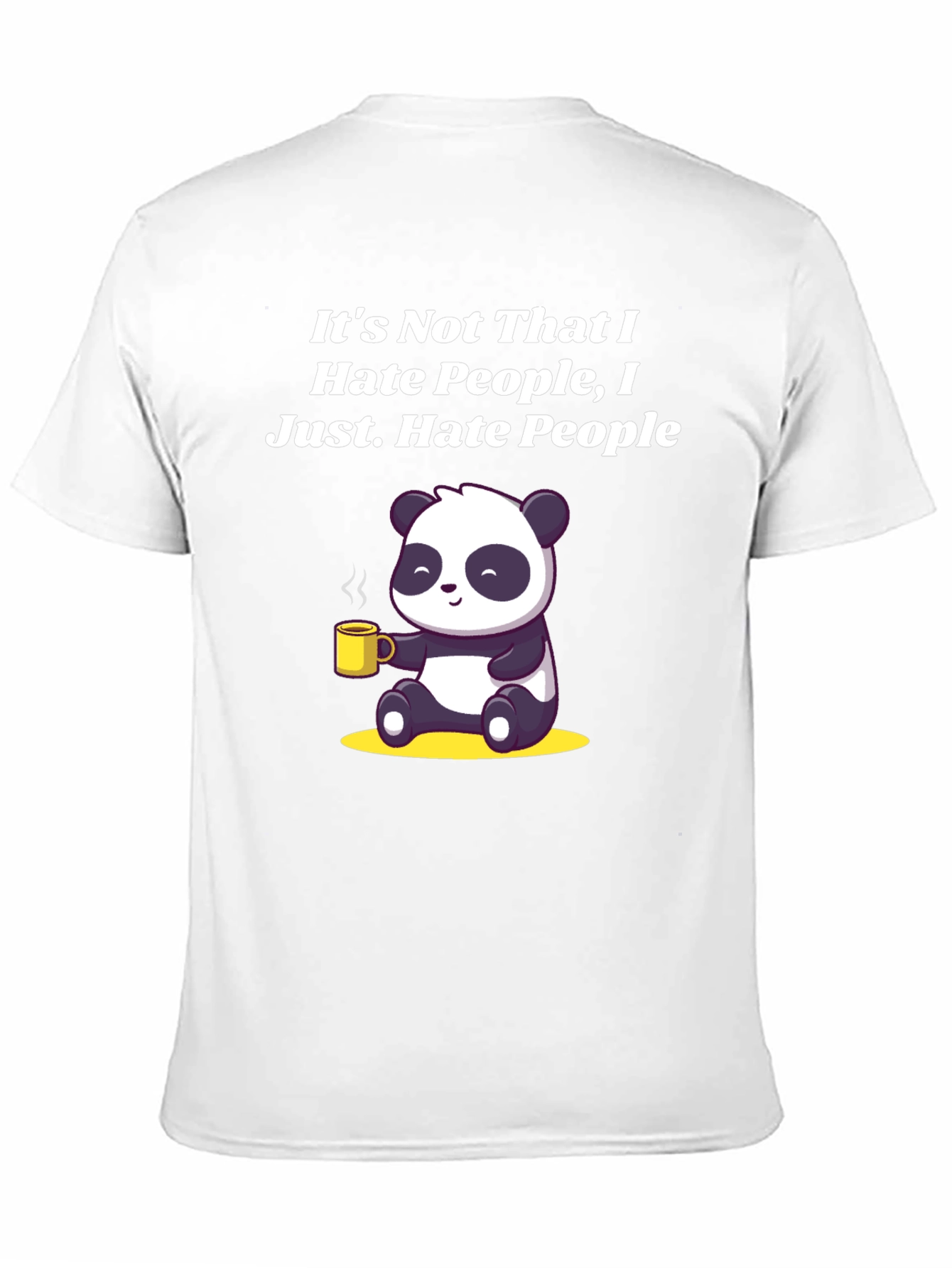 Black Hate People Panda Graphic Tee - Funny, Soft Cotton view 11