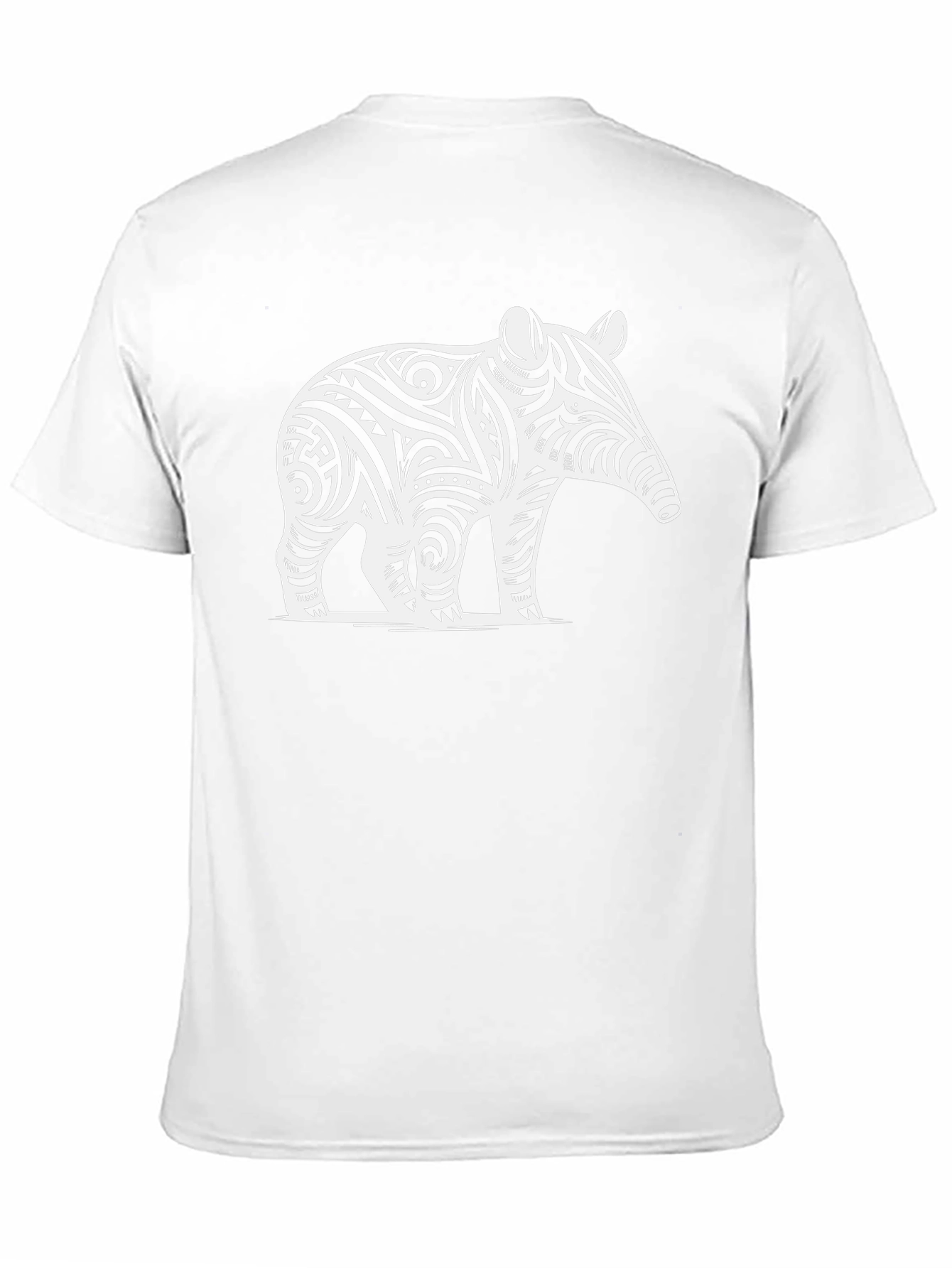Black Tribal Tapir Black T-Shirt view 11