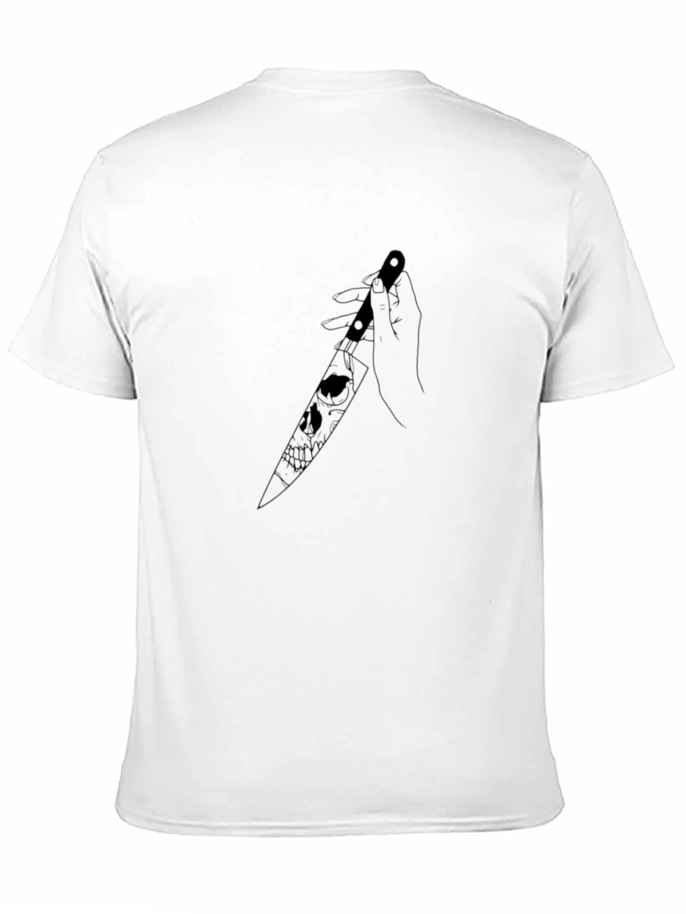 Black Skull Knife Graphic T-Shirt - Edgy Unisex Design view 11