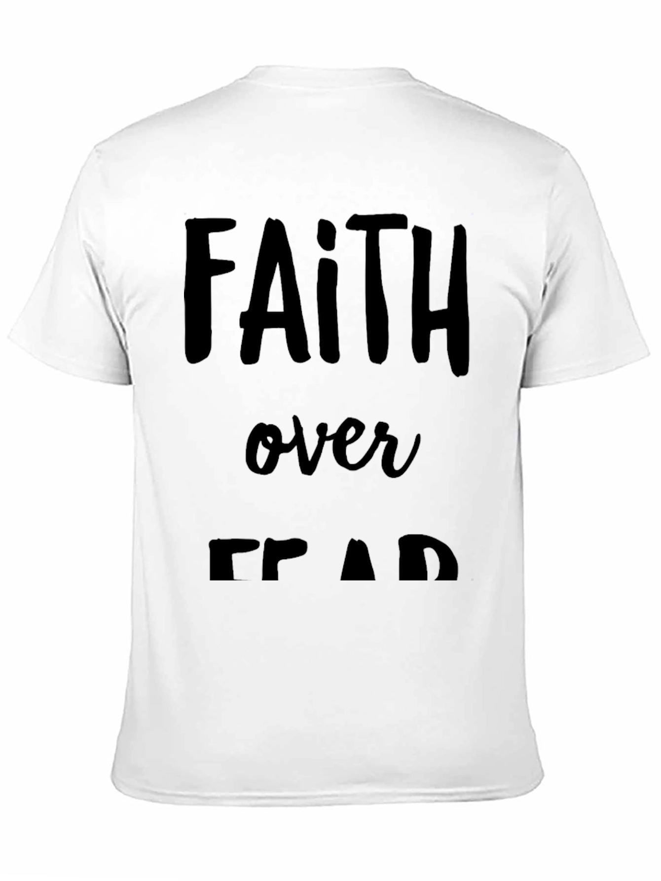 Black Faith Over Fear Graphic Tee - Black Cotton T-Shirt view 11