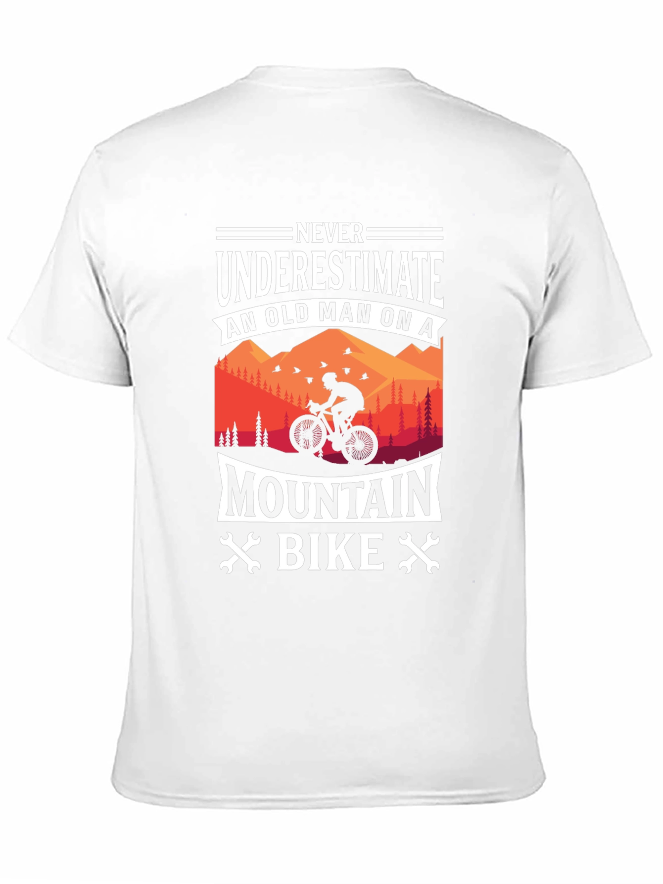 Black Mountain Bike Old Man Graphic T-Shirt view 11