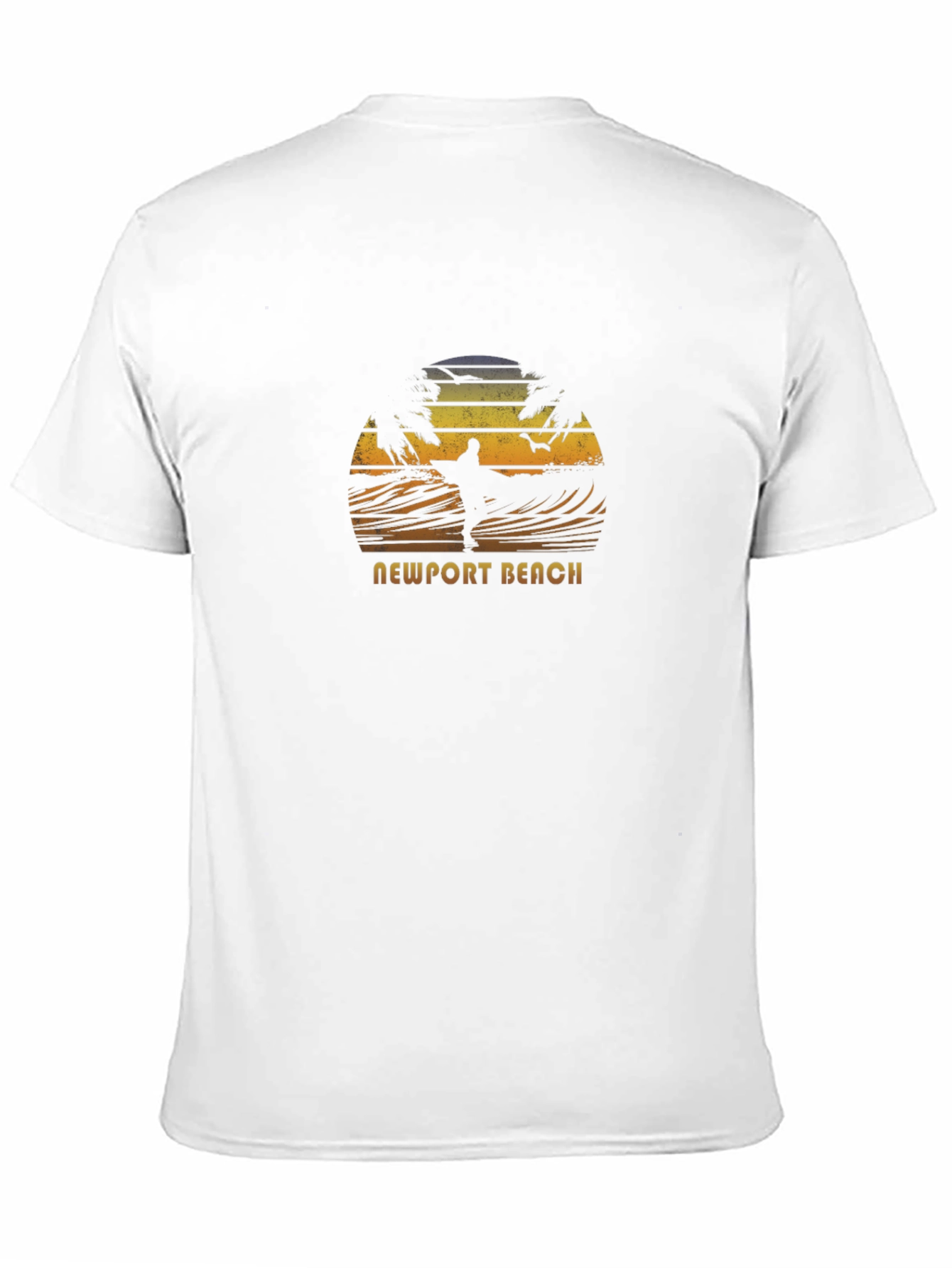 Black Newport Beach Surfer Silhouette T-Shirt view 11