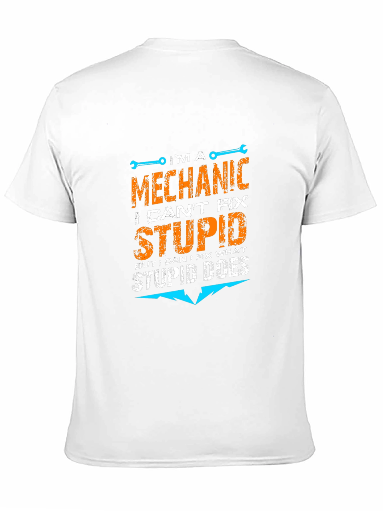 Black Mechanic T-Shirt - I Can't Fix Stupid view 11