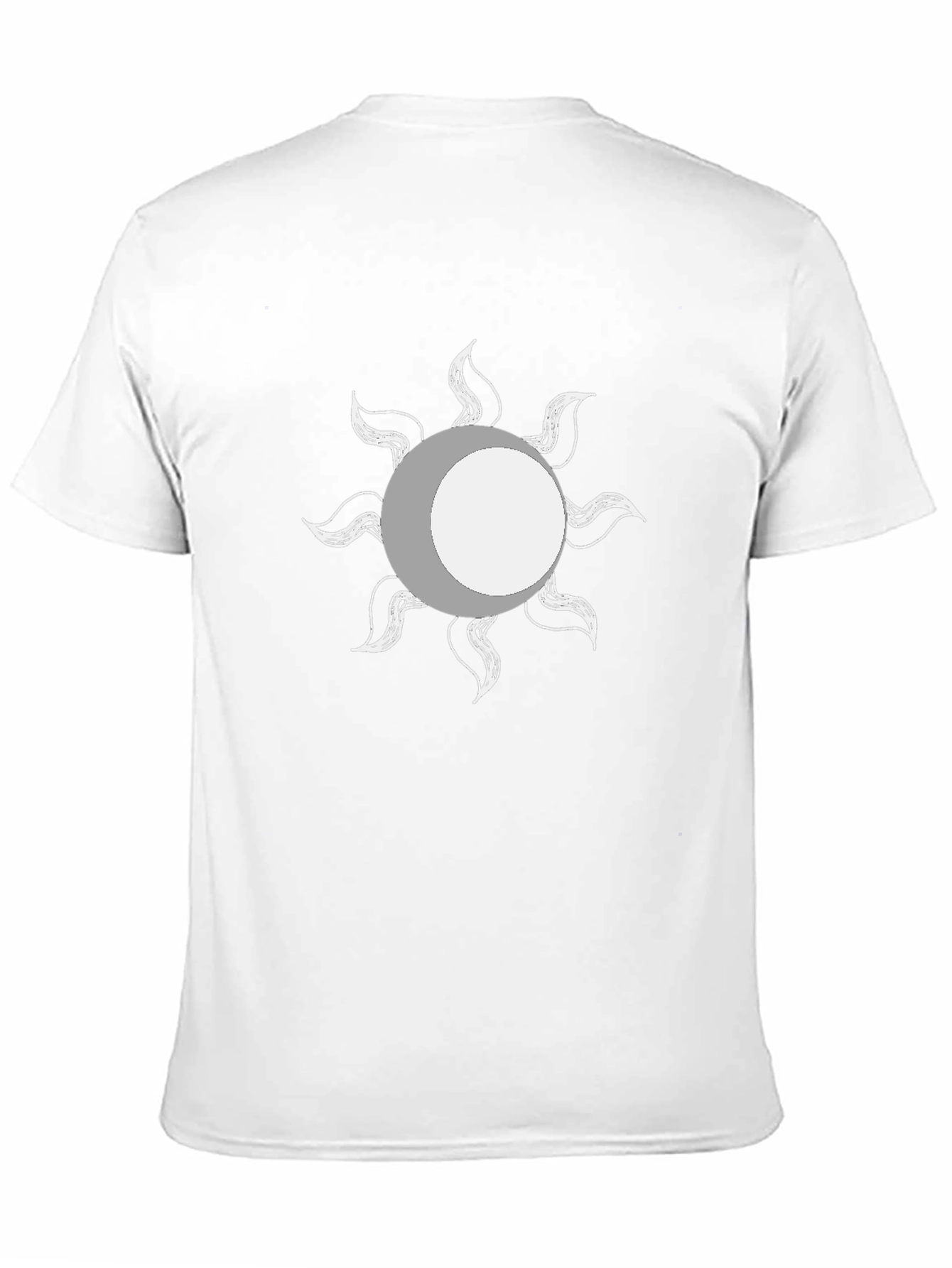 Black Men's Black T-Shirt with Moon & Sun Graphic view 11