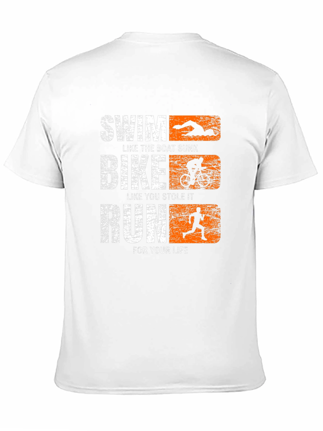 Black Triathlon Graphic T-Shirt Swim Bike Run Tee view 11