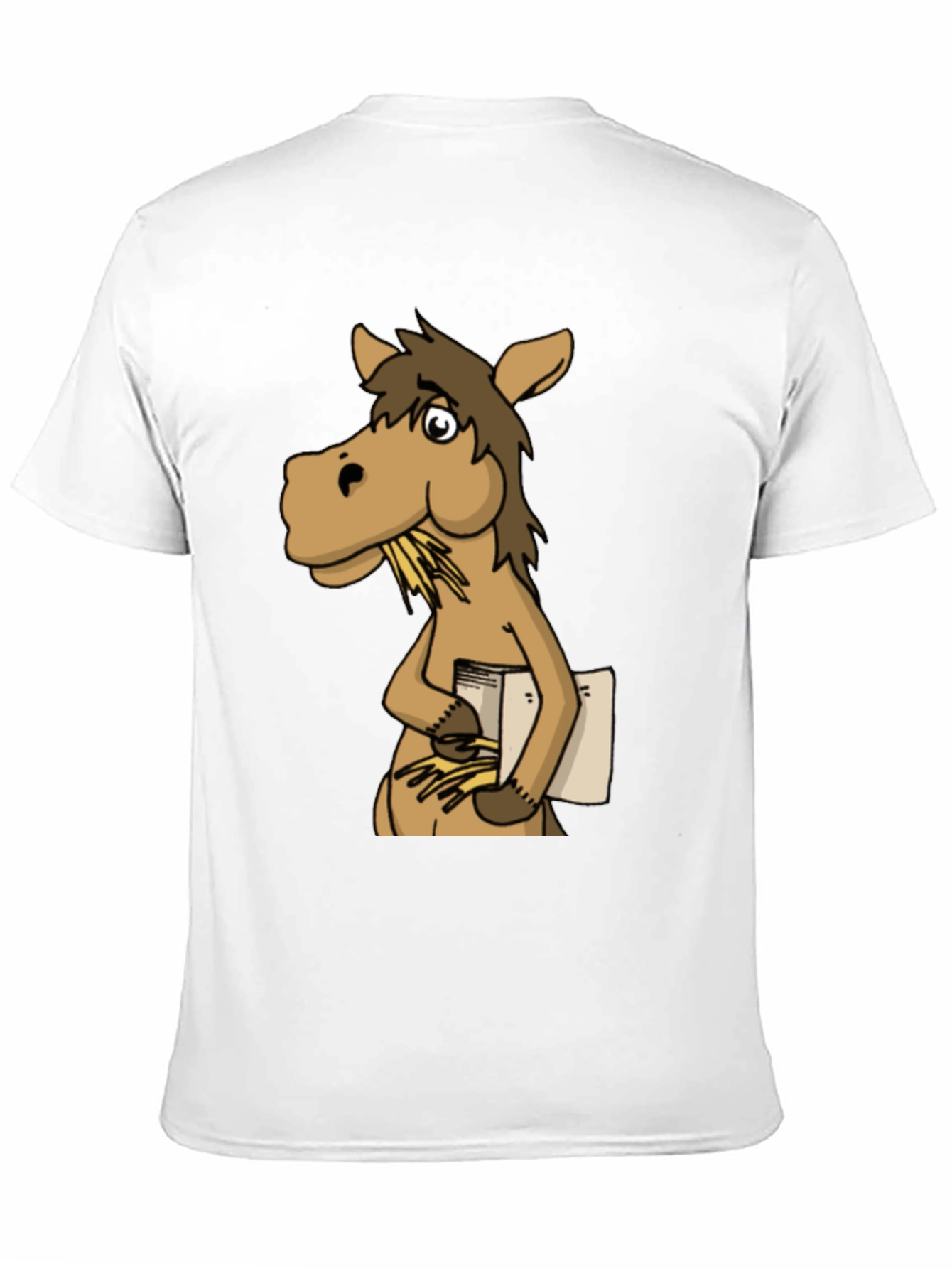 Black Funny Horse Reading Book Graphic T-Shirt view 11
