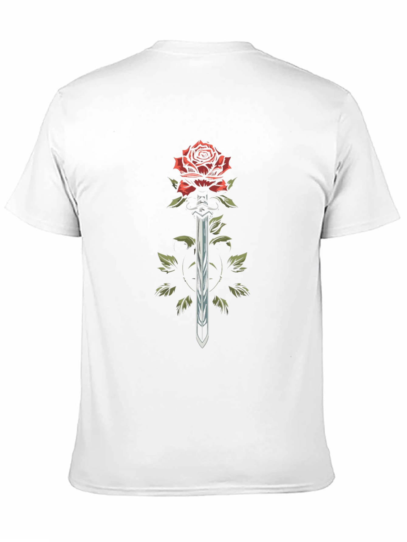 Black Rose and Sword Graphic T-Shirt view 11