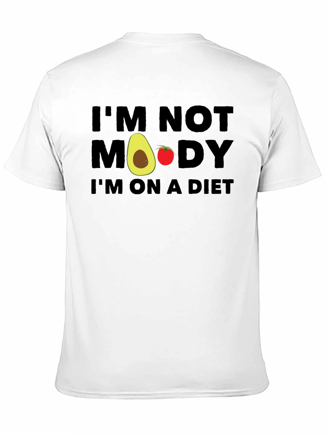 Black Funny Diet T-Shirt - "I'm Not Moody, I'm On A Diet!" view 11