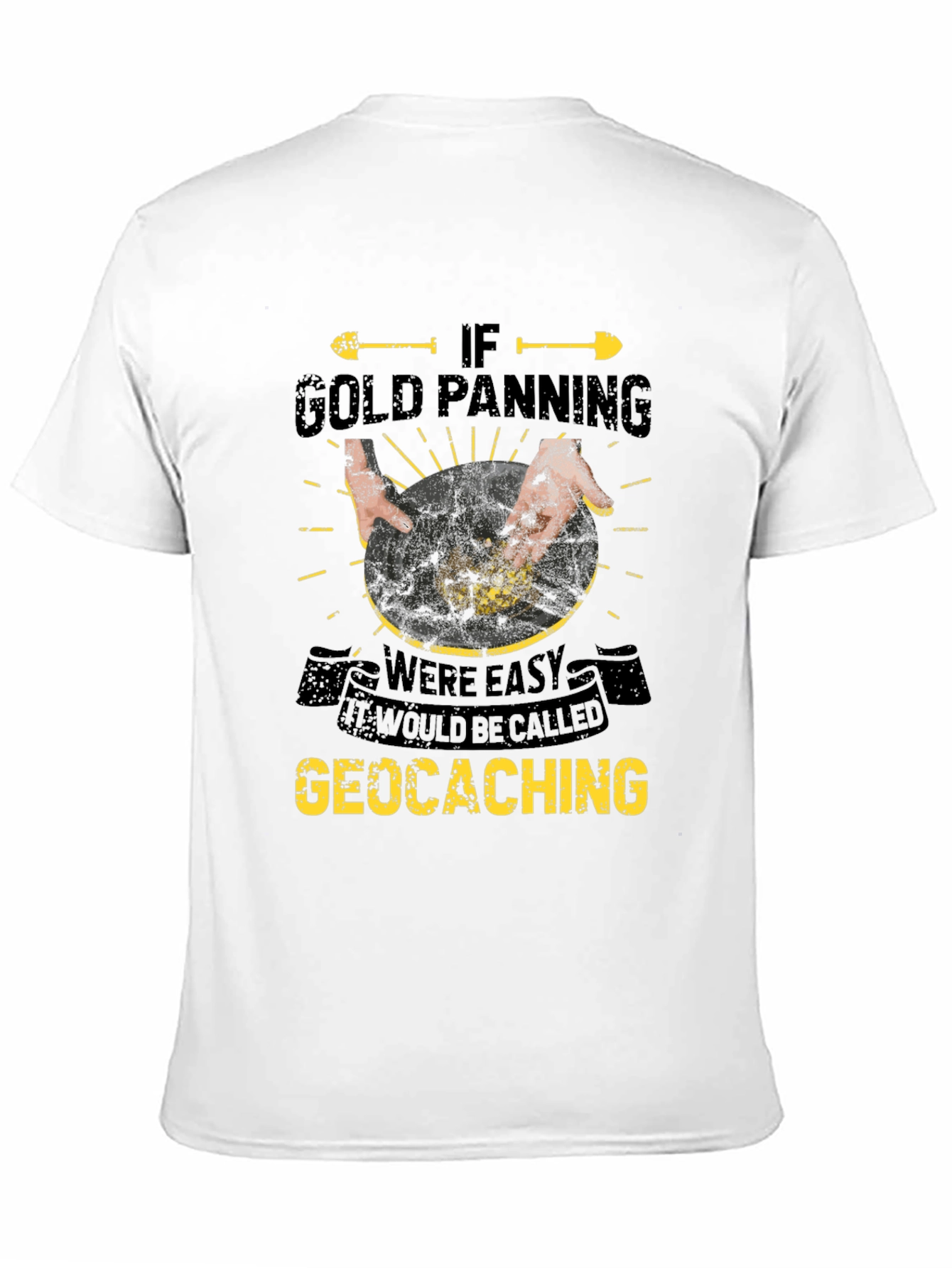 Black Gold Panning Geocaching Graphic Tee view 11