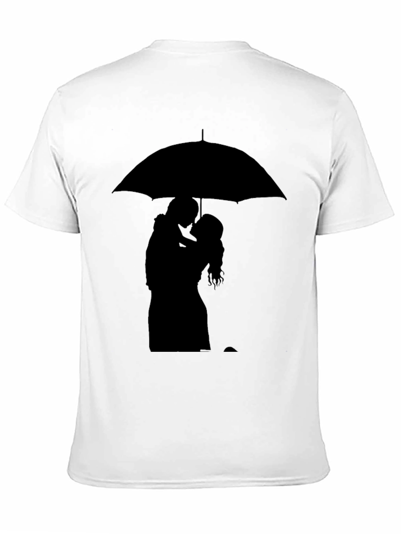 Black Romantic Silhouette T-Shirt - Under the Umbrella view 11