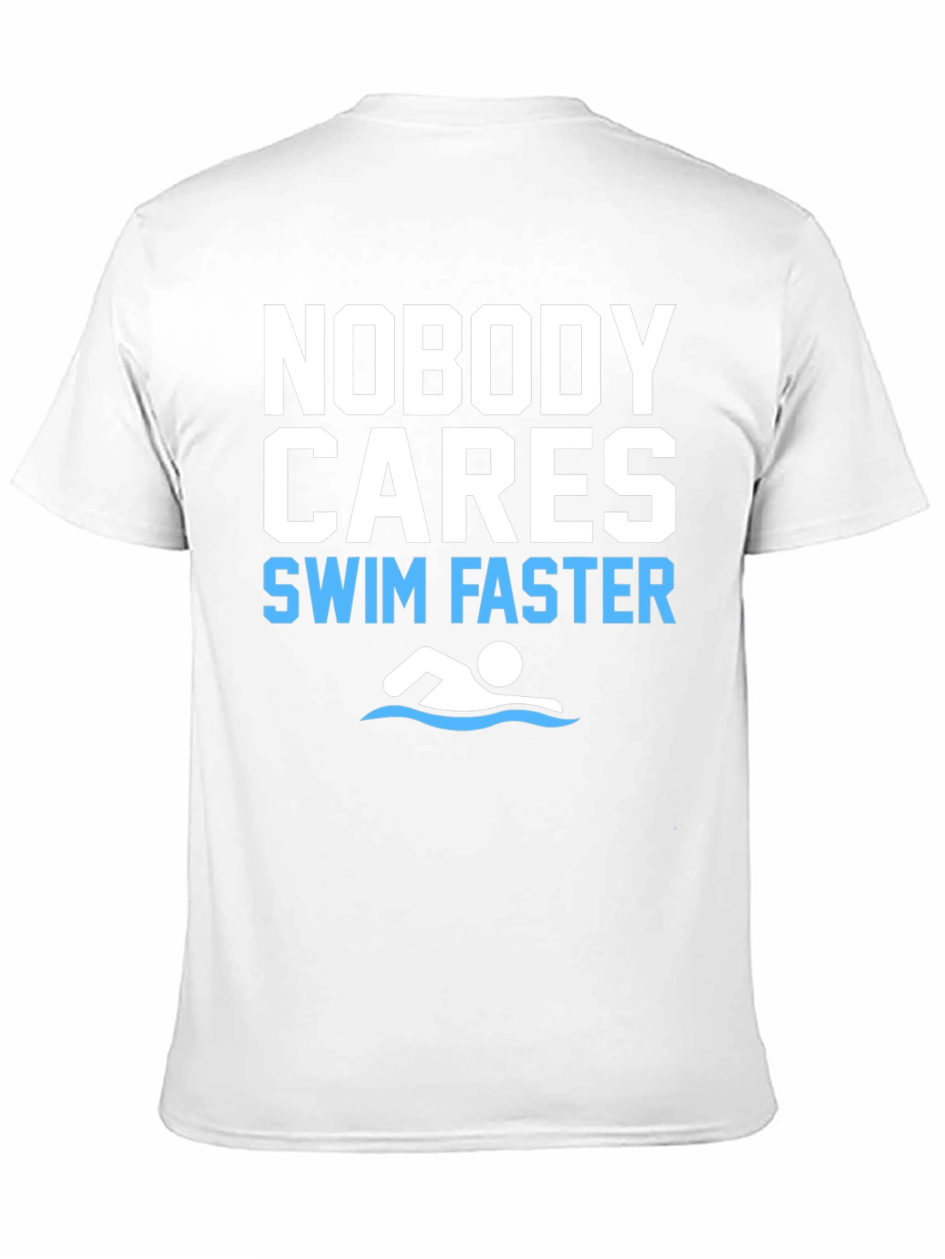 Black Funny Swim Faster Graphic T-Shirt view 11