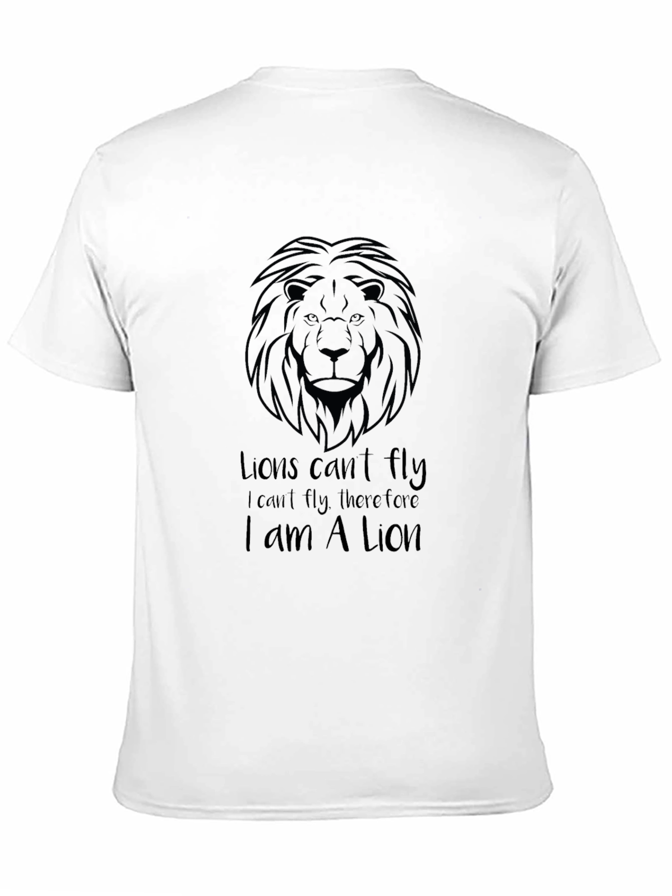 Black Lion T-Shirt - Lions Can't Fly Graphic Tee view 11