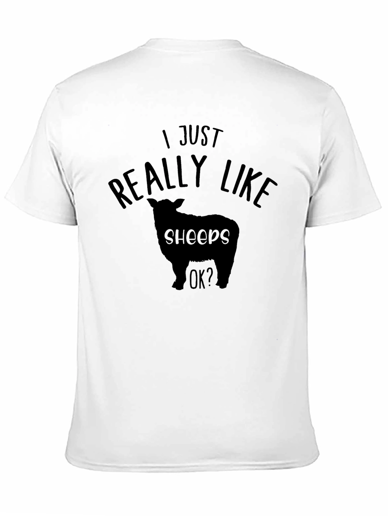 Black I Just Really Like Sheeps T-Shirt - Black Crew Neck Tee view 11