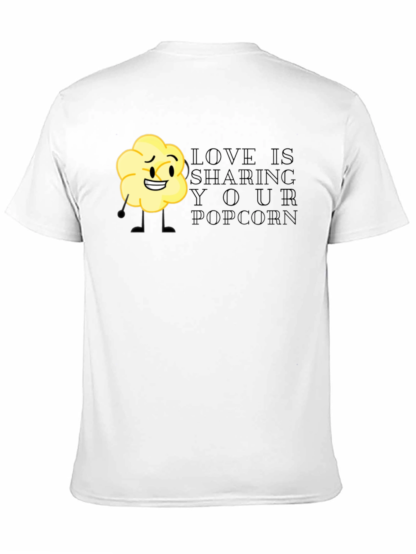 Black Sharing Popcorn Black T-Shirt view 11